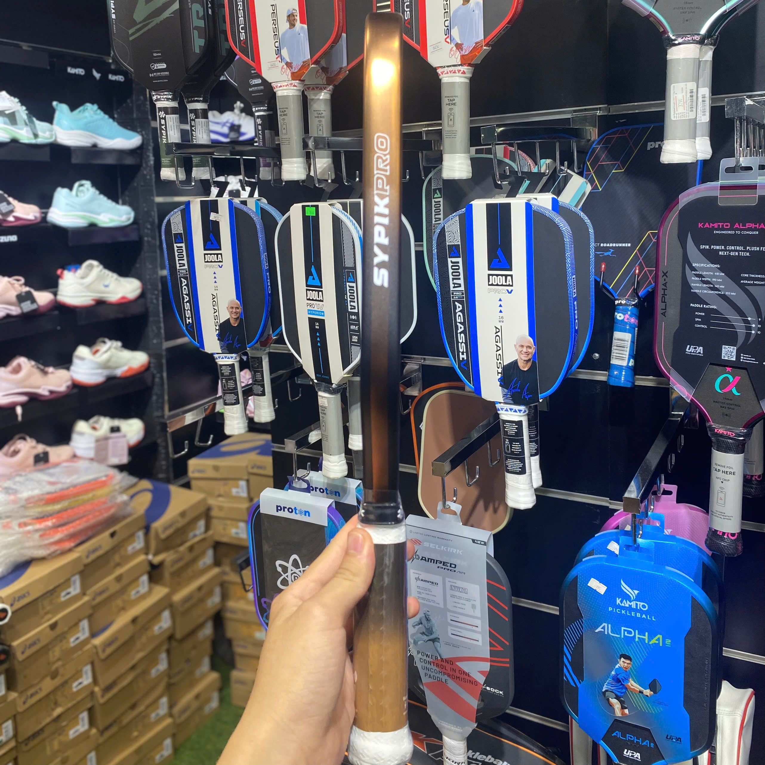 Vợt Pickleball Sypik Pro Tour Ultimate Triton 5 - màu vàng cam