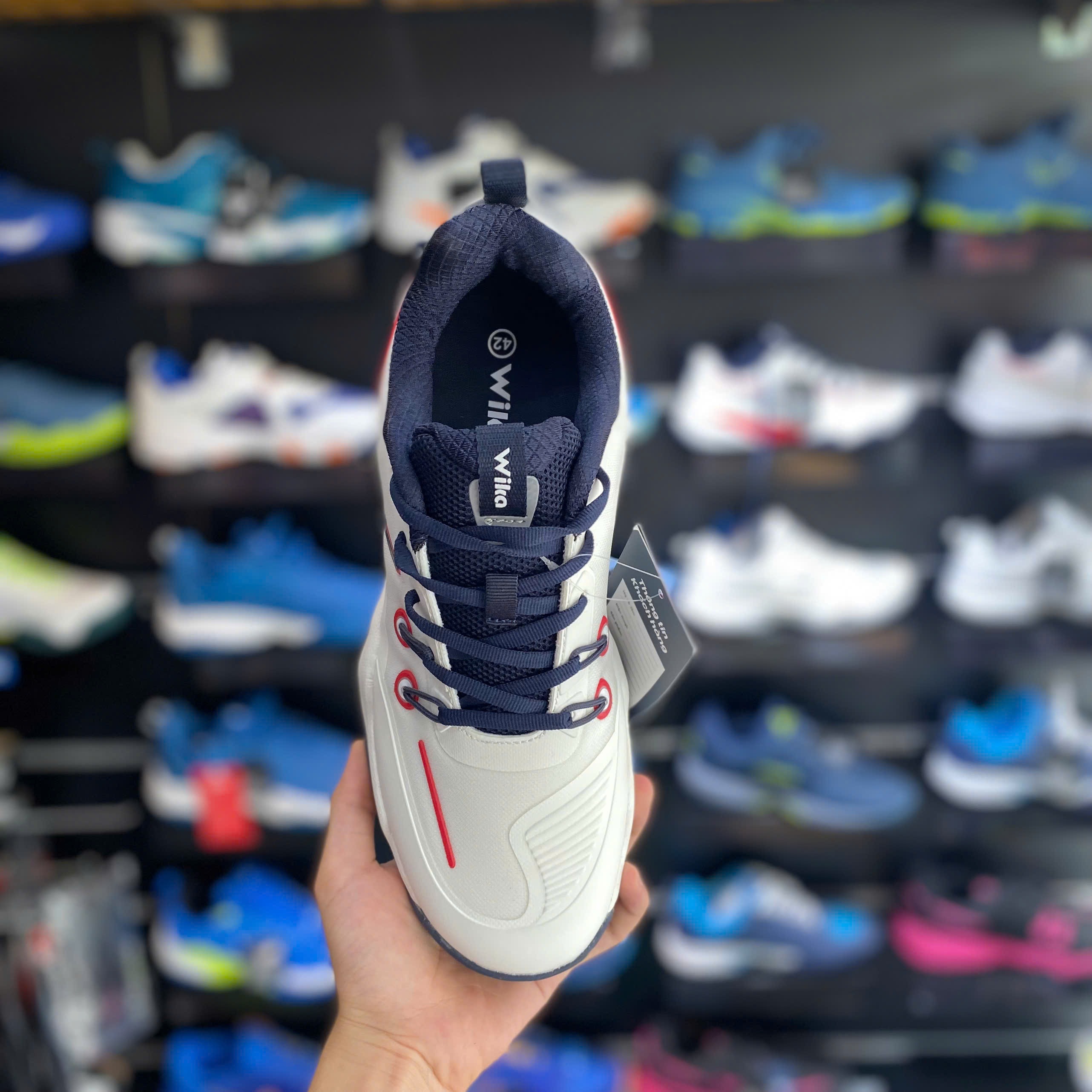 Giày Pickleball Wika Vanta trắng navy