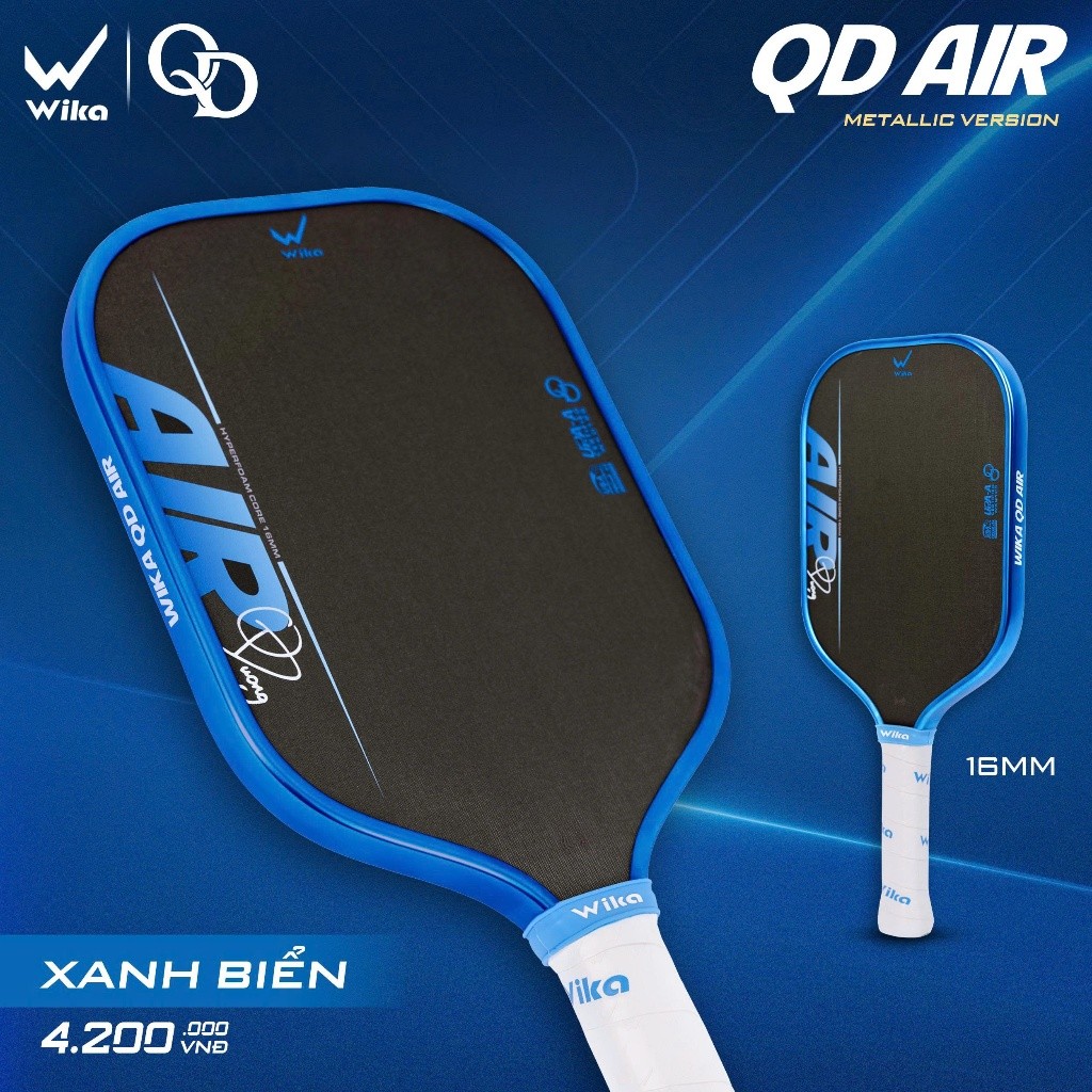 Vợt Pickleball Wika Air Quang Dương 2026 - Xanh Biển (Metalic) 16mm