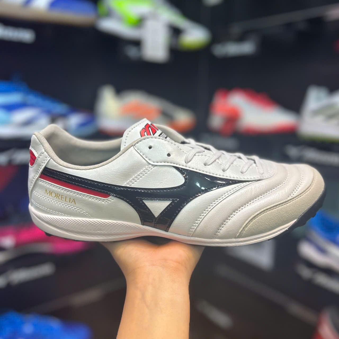 (bản đế mới) MIZUNO MORELIA SALA ELITE TF - Q1GB251209 - TRẮNG/ĐEN