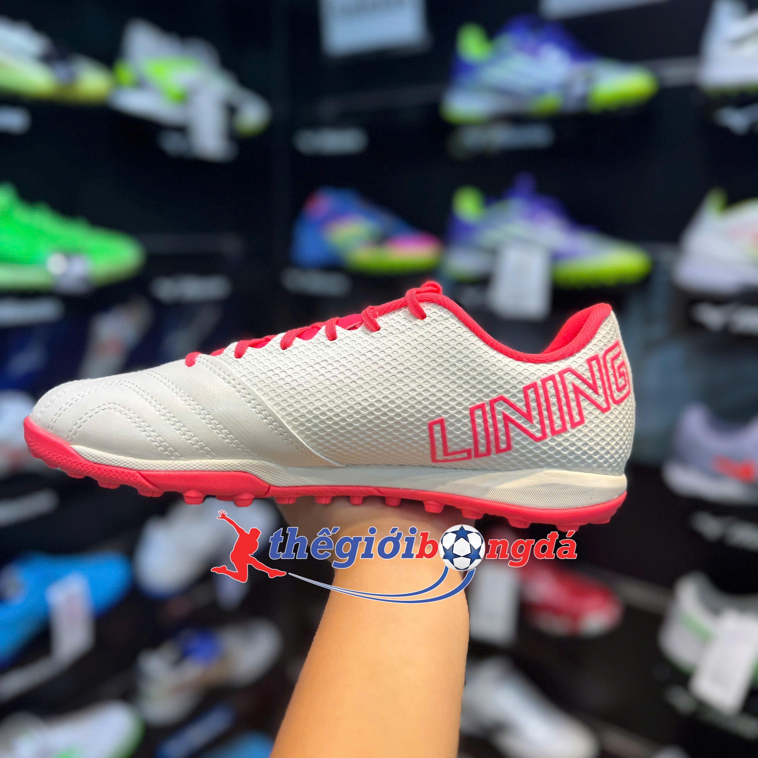 Giày bóng đá Lining YSTU063-1V - Trắng/Cam