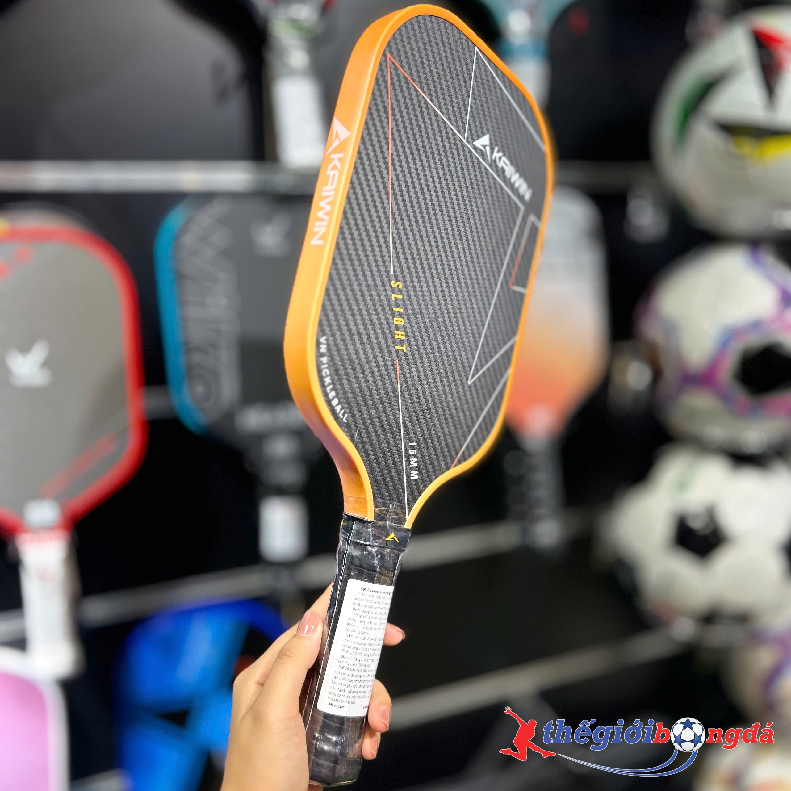 Vợt Pickleball Kaiwin Slight T1000 16mm - Màu Cam
