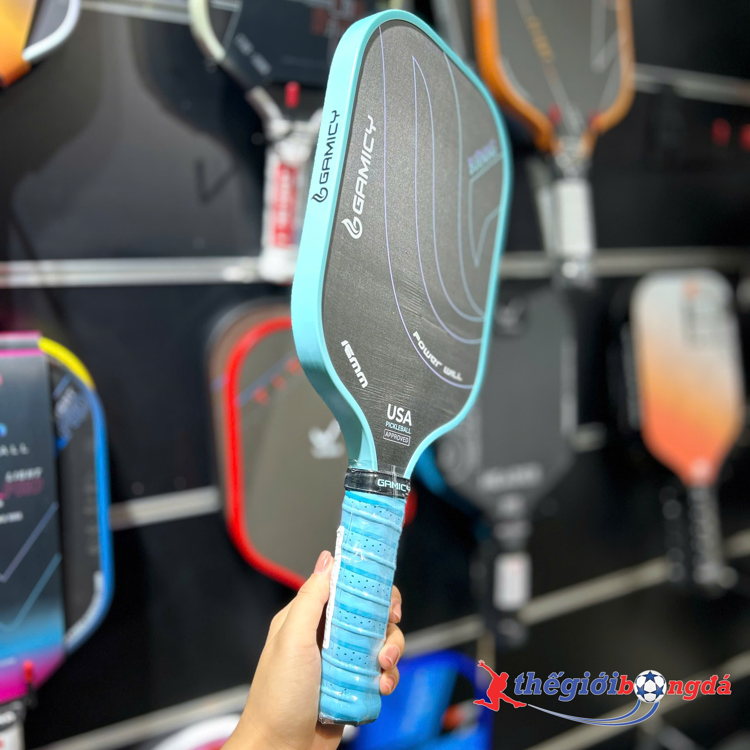 Vợt Pickleball Gamicy Burning T700 16mm - Xanh
