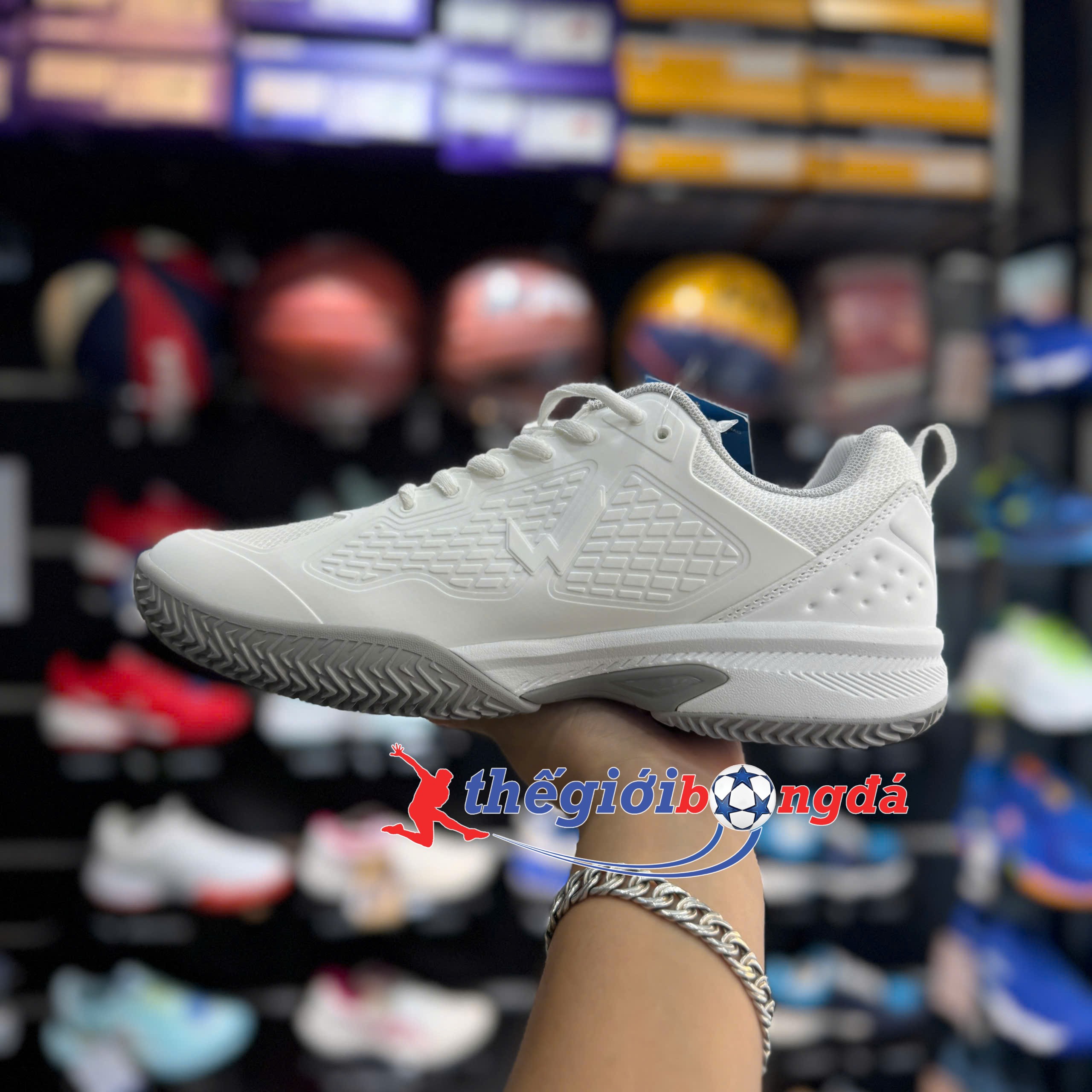 Giày Pickleball Wika VETEX Quang Dương - Trắng xám