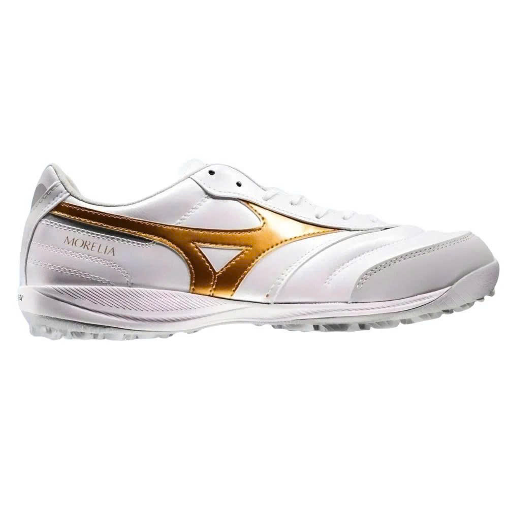 Giày đá bóng cỏ nhân tạo Mizuno Morelia Sala Pro AS TF - White/Gold Q1GB261350