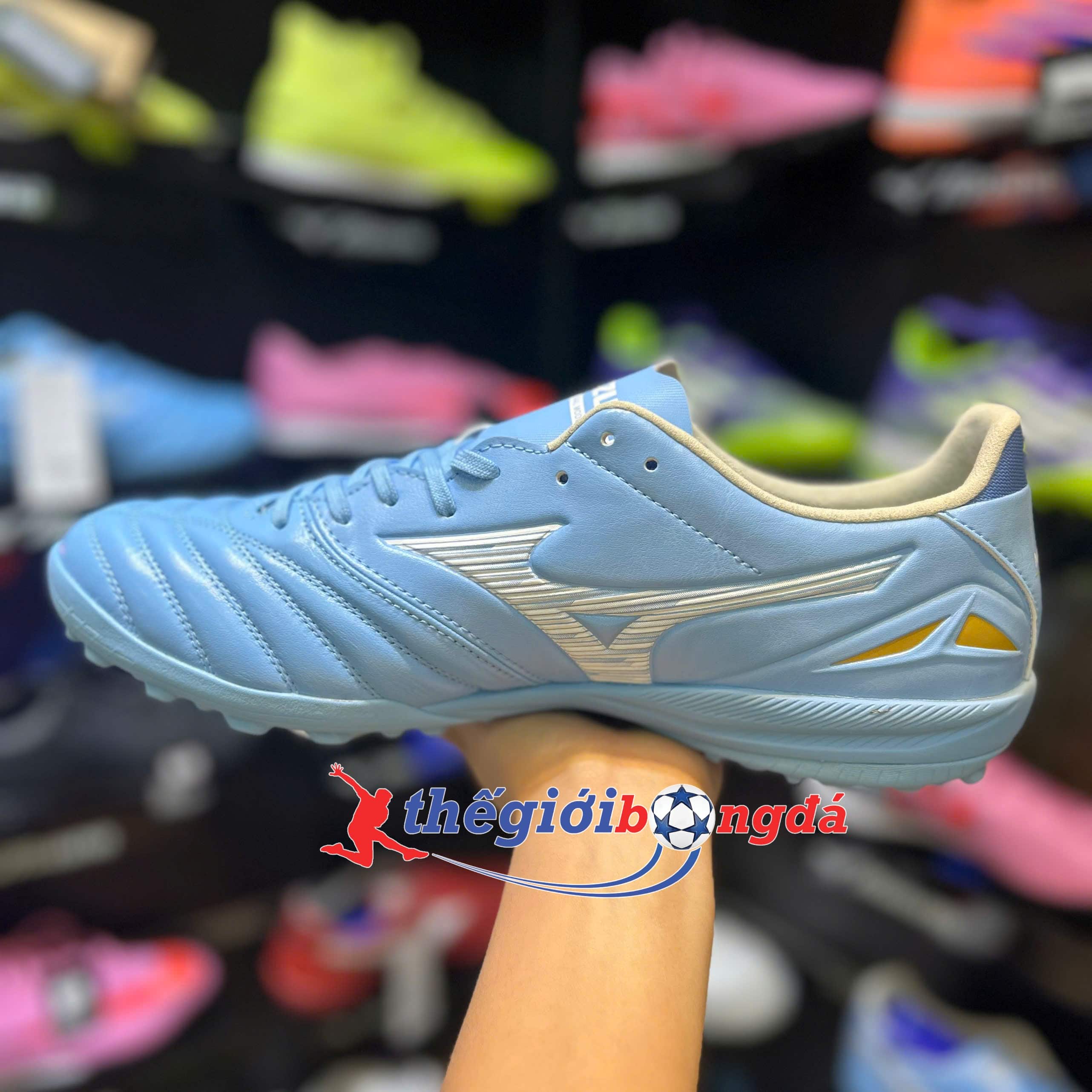Giày đá bóng cỏ nhân tạo Mizuno Morelia Neo IV Pro TF - Xanh/trắng P1GD263525