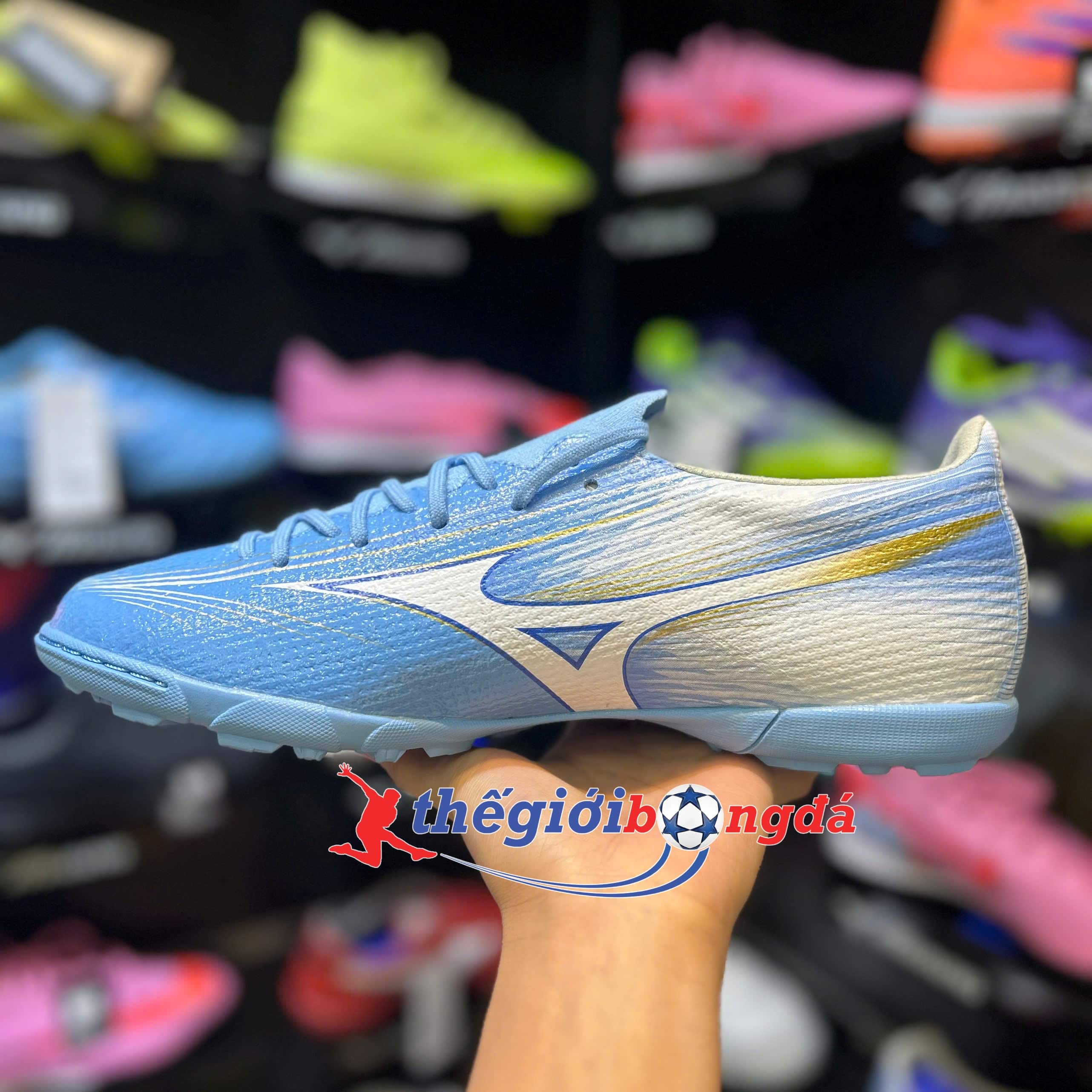 Mizuno Alpha III Pro AS TF Xanh/Trắng P1GD266425
