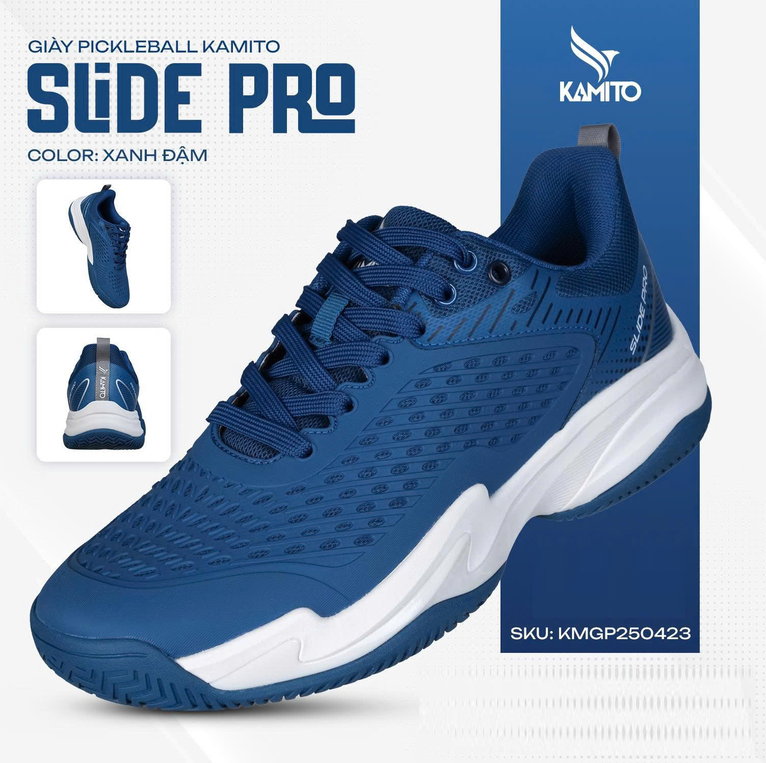 Giày Pickleball Kamito Slide Pro Xanh đậm