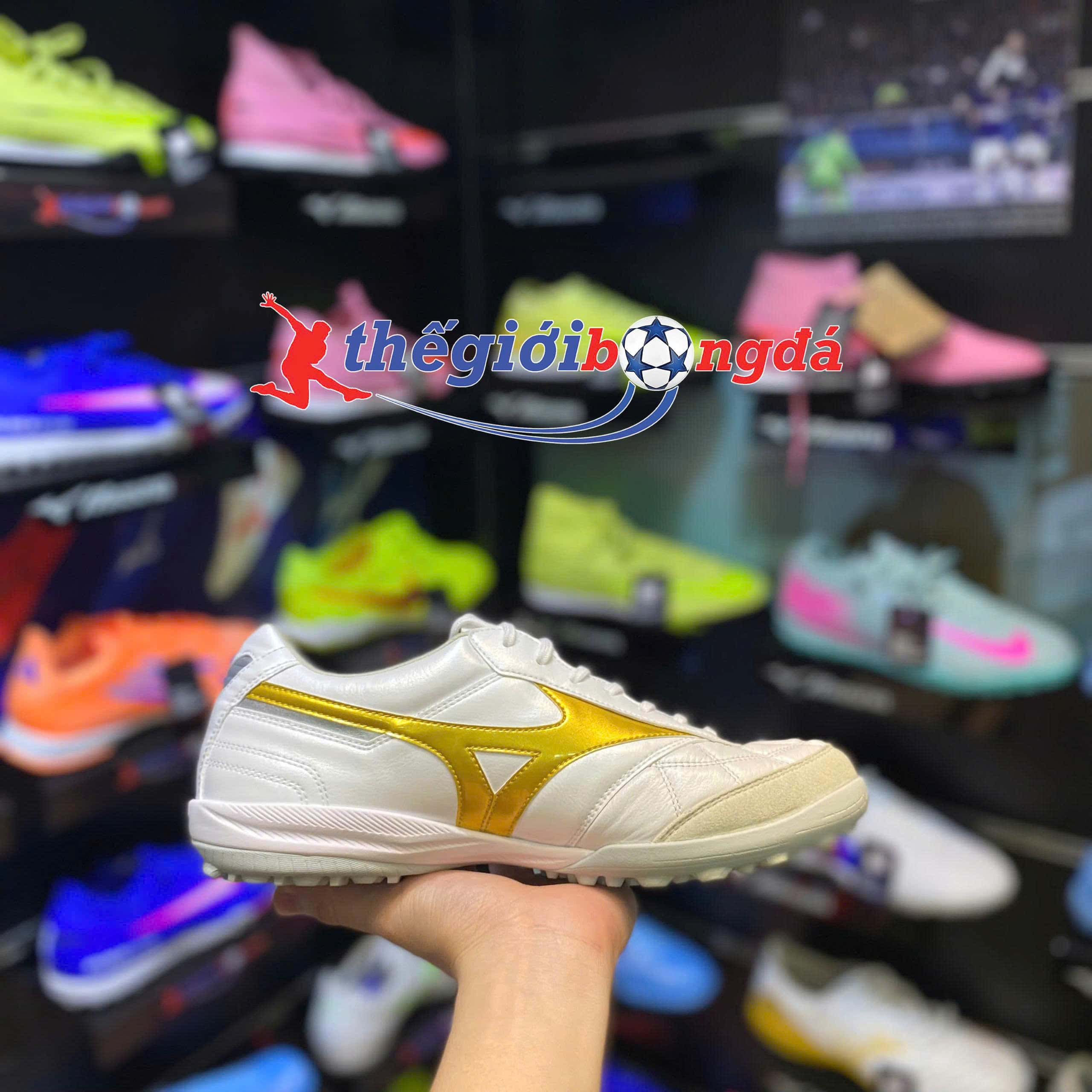 Mizuno Morelia Sala Japan TF - Trắng/Vàng Q1GB260250