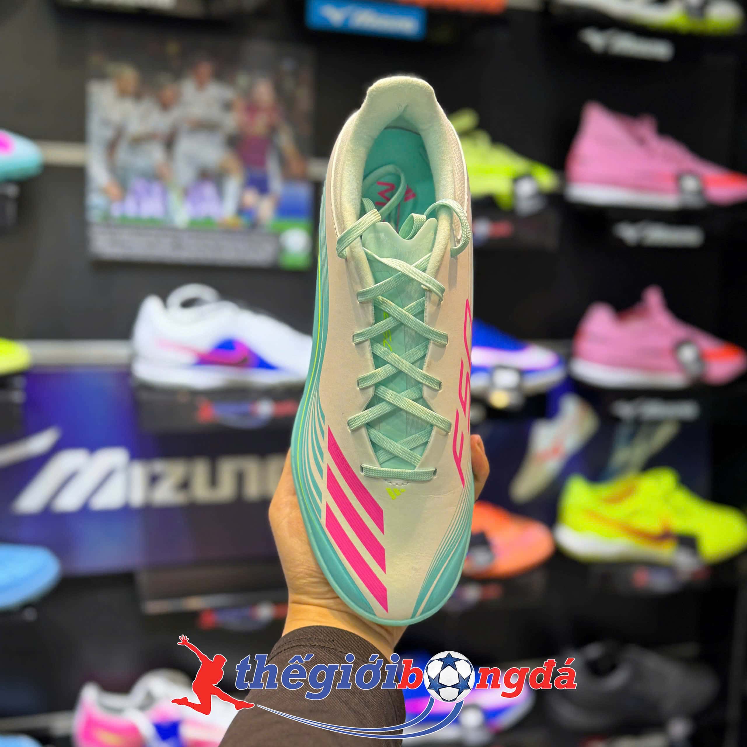 ADIDAS F50 MESSI LEAGUE TF - JQ0937 Xanh Trắng