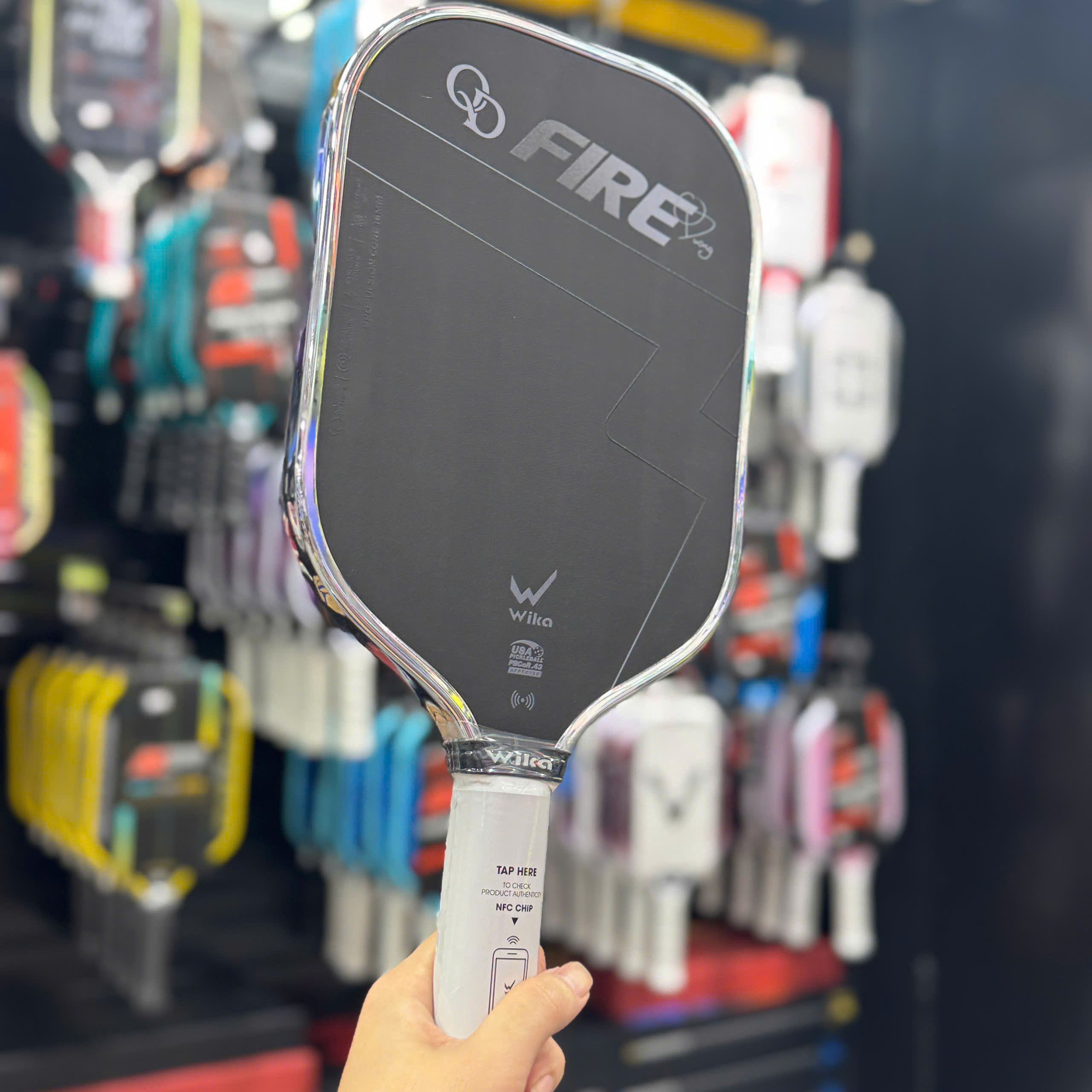 (bản viền kim loại) Vợt Pickleball Wika Fire Quang Dương 2026 - Bạc