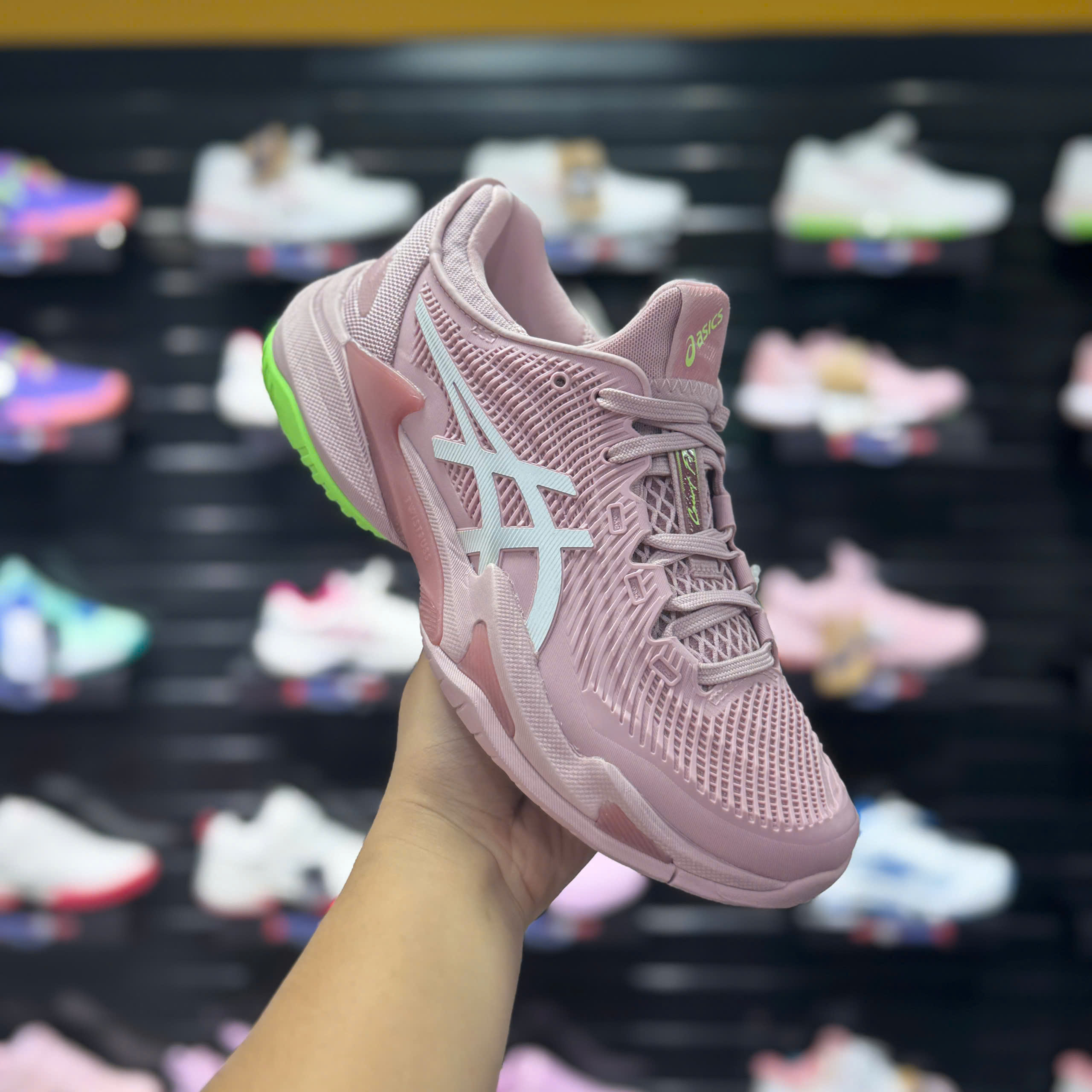 Giày Pickleball Asics Court FF3 MORGANITE/WHITE 1042A220-701 Hồng
