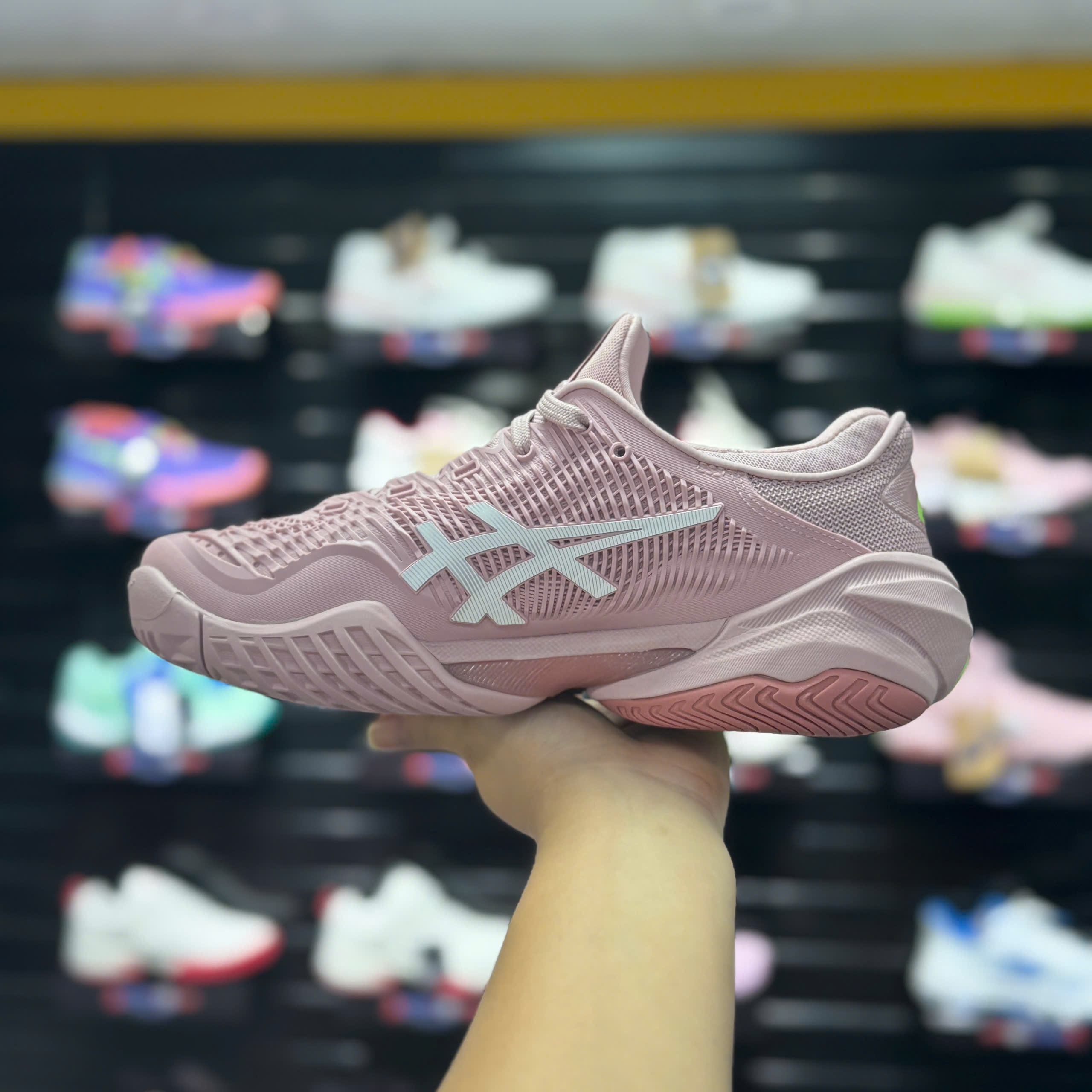 Giày Pickleball Asics Court FF3 MORGANITE/WHITE 1042A220-701 Hồng