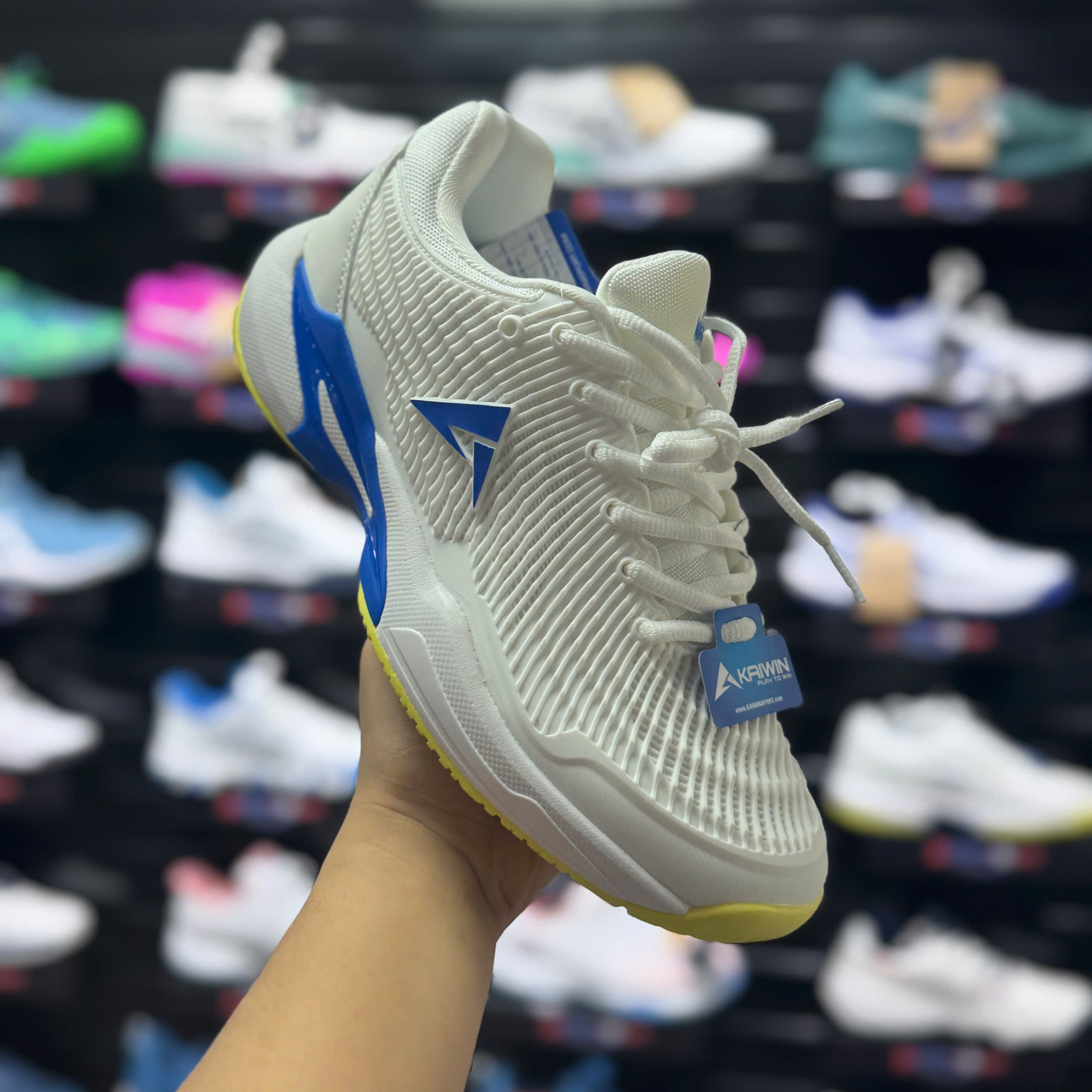Giày Pickleball Kaiwin Oneshot - trắng xanh bích