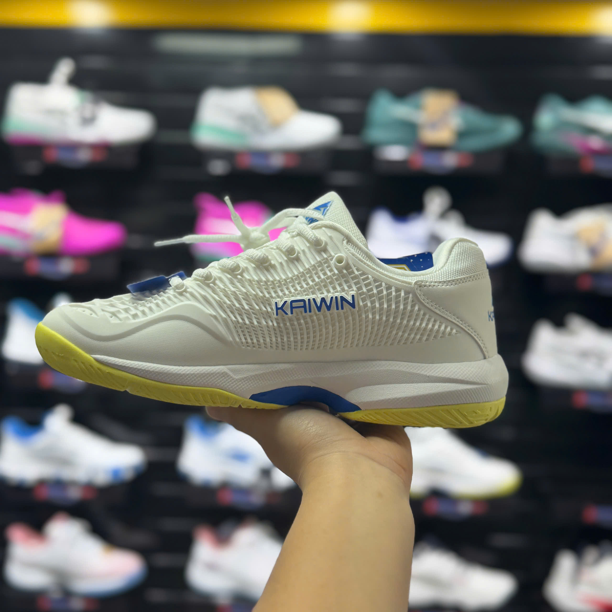 Giày Pickleball Kaiwin Oneshot - trắng xanh bích
