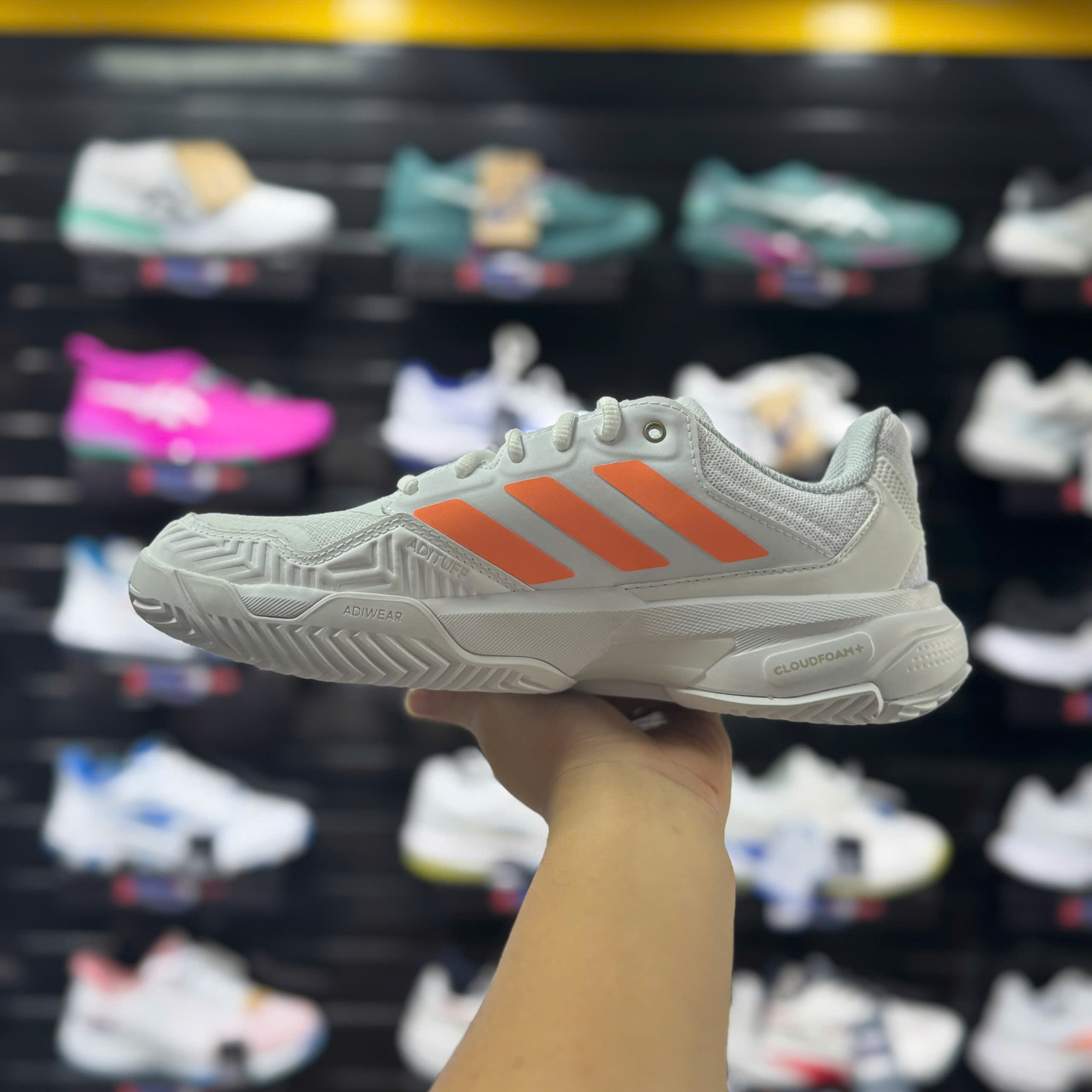 Giày Tennis/ Pickleball Adidas Courtjam Control 3 - Trắng/cam