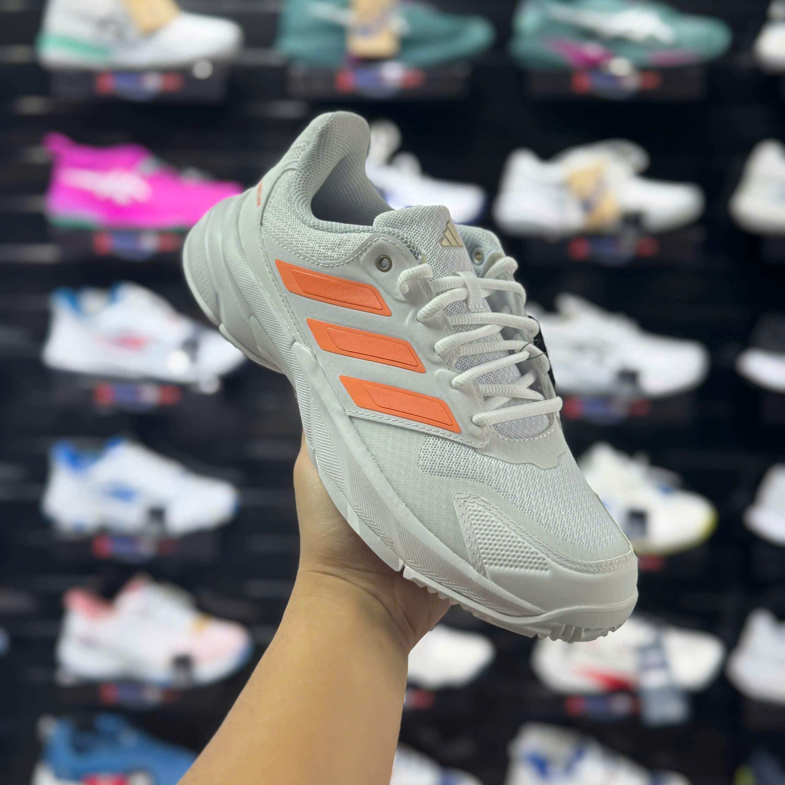 Giày Tennis/ Pickleball Adidas Courtjam Control 3 - Trắng/cam