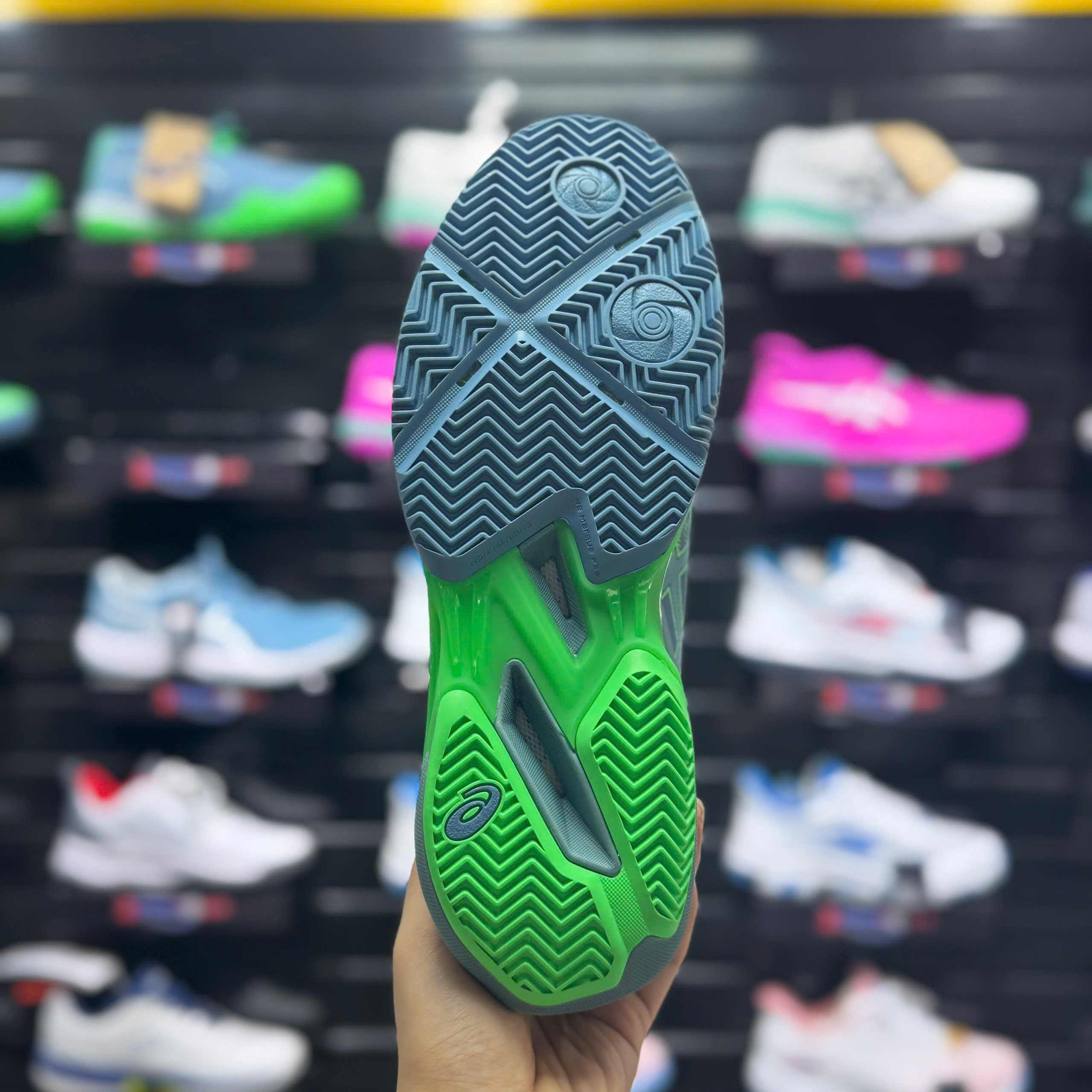 Giày Pickleball/Tennis Asics Sonicsmash FF Xanh Lá 1041A538-400