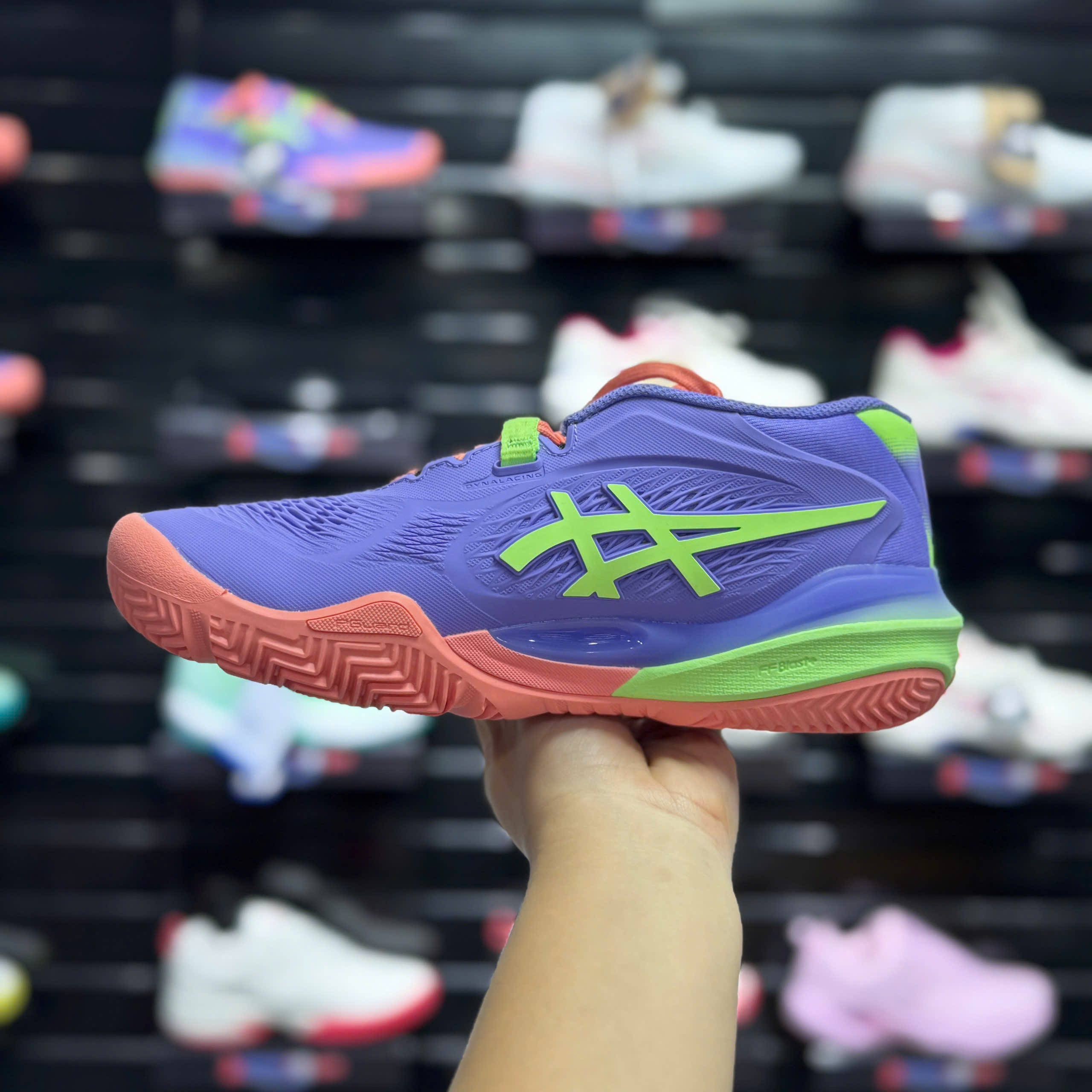 Giày Tennis/ Pickleball Asics GEL-RESOLUTION X PADEL 1042A285.501 Tím/Xanh cây