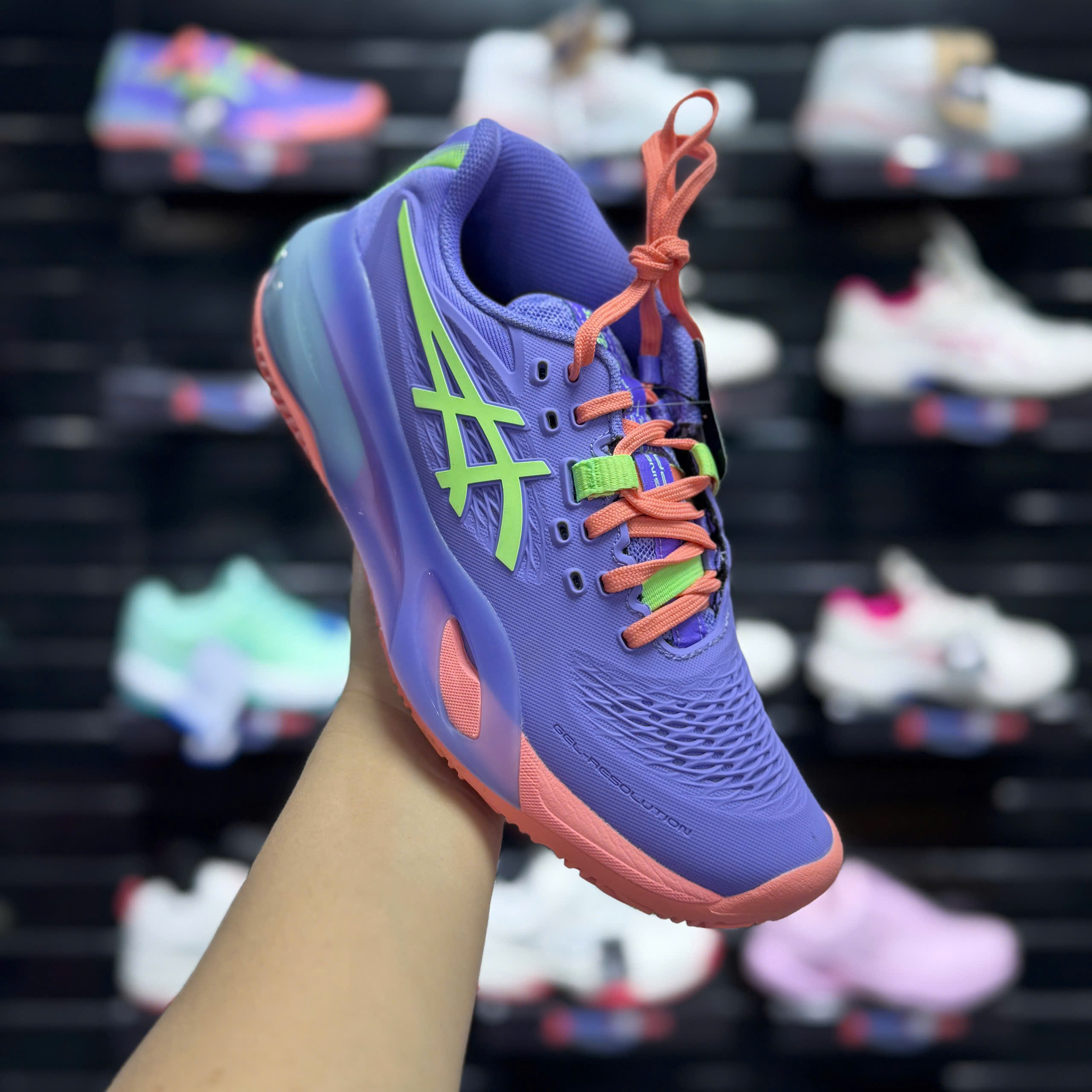 Giày Tennis/ Pickleball Asics GEL-RESOLUTION X PADEL 1042A285.501 Tím/Xanh cây