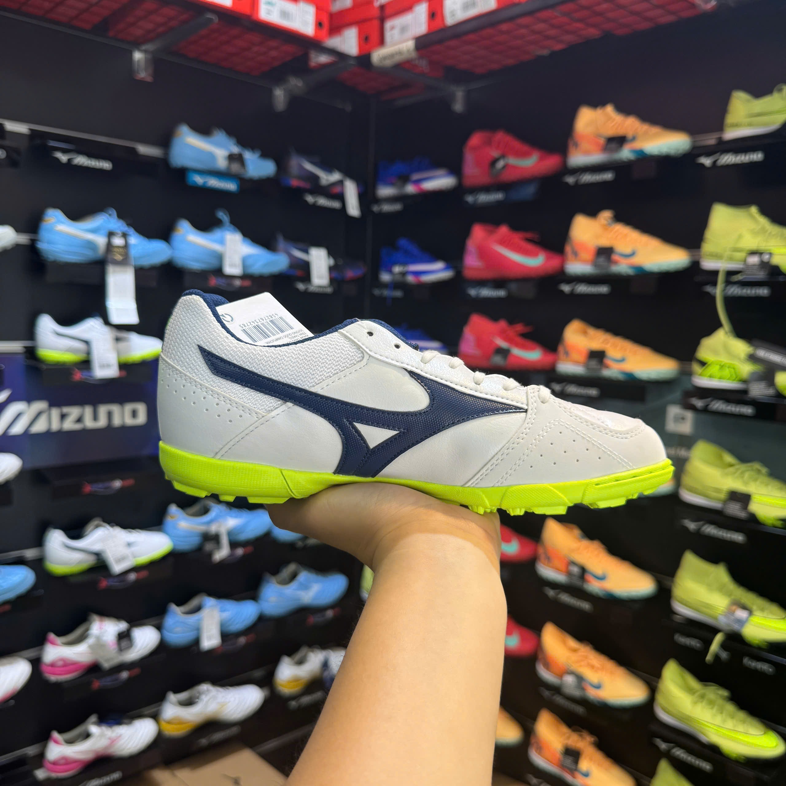 Mizuno Morelia Sala Club Trắng TF - White/Estate Blue Q1GB261630