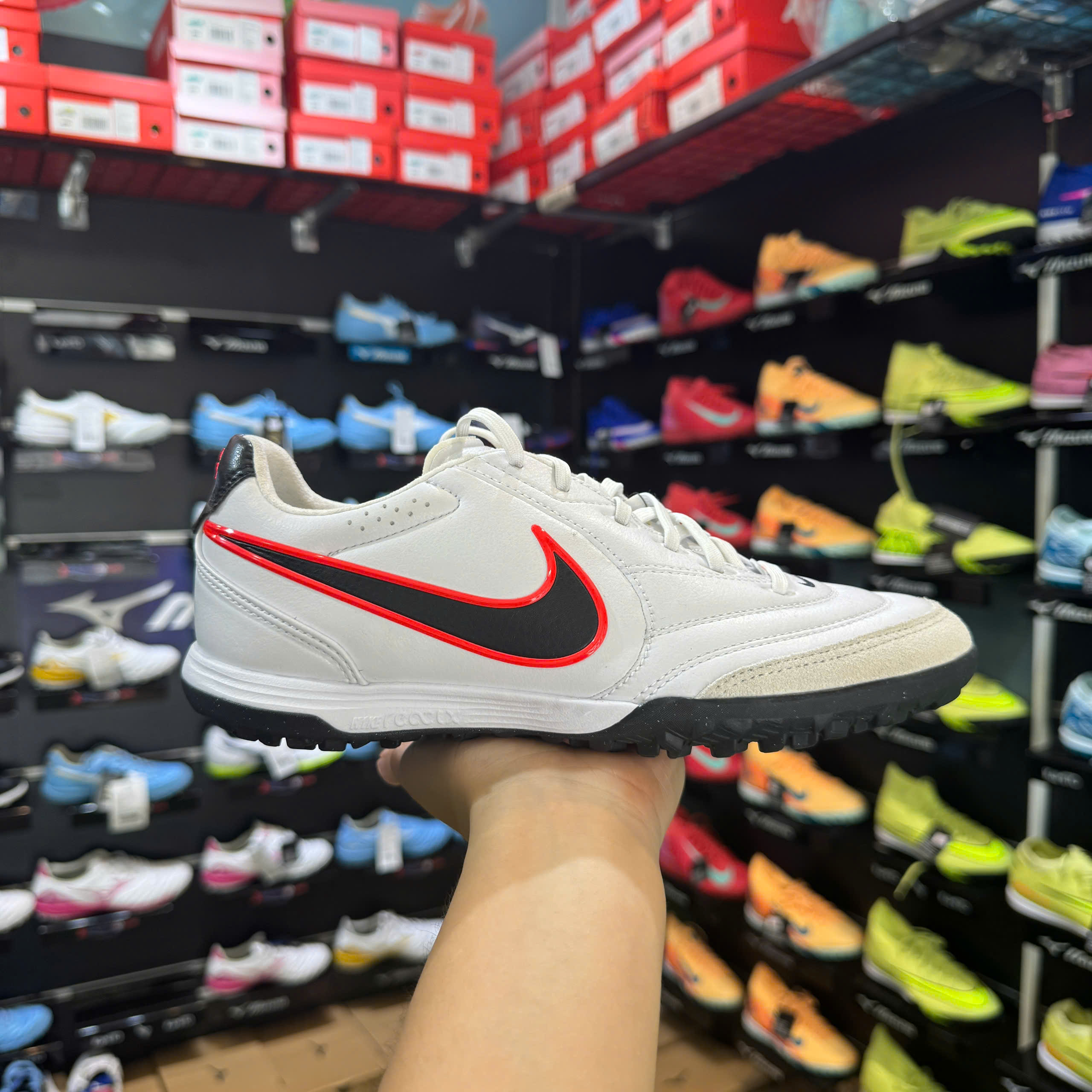 Nike Tiempo Ligera Pro TF - White/Black/Bright Crimson IB4477-106