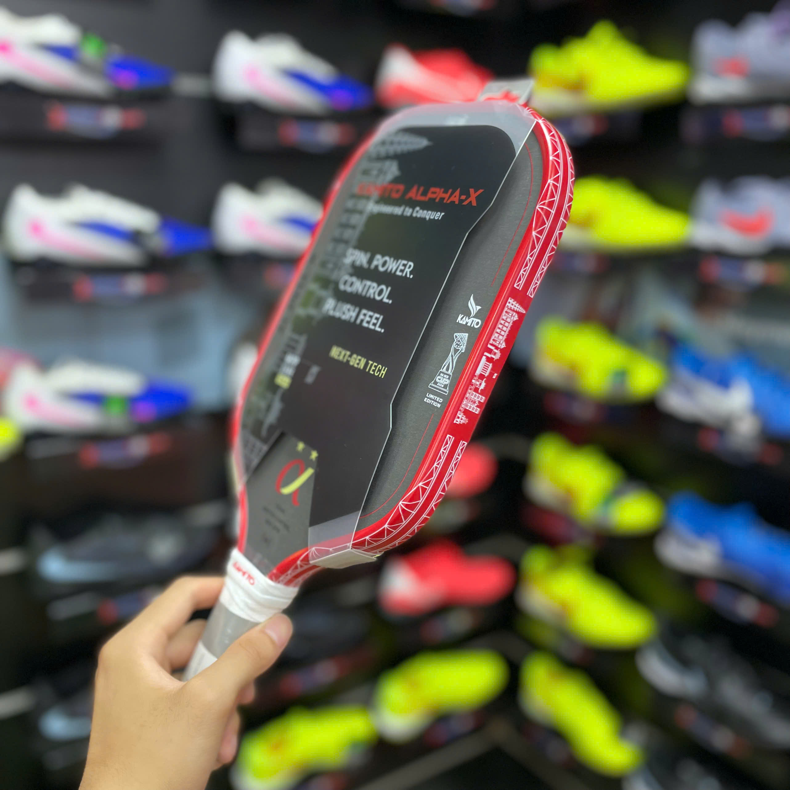 Vợt Pickleball Kamito Alpha X Champion 2 Sao - Đỏ - 16mm