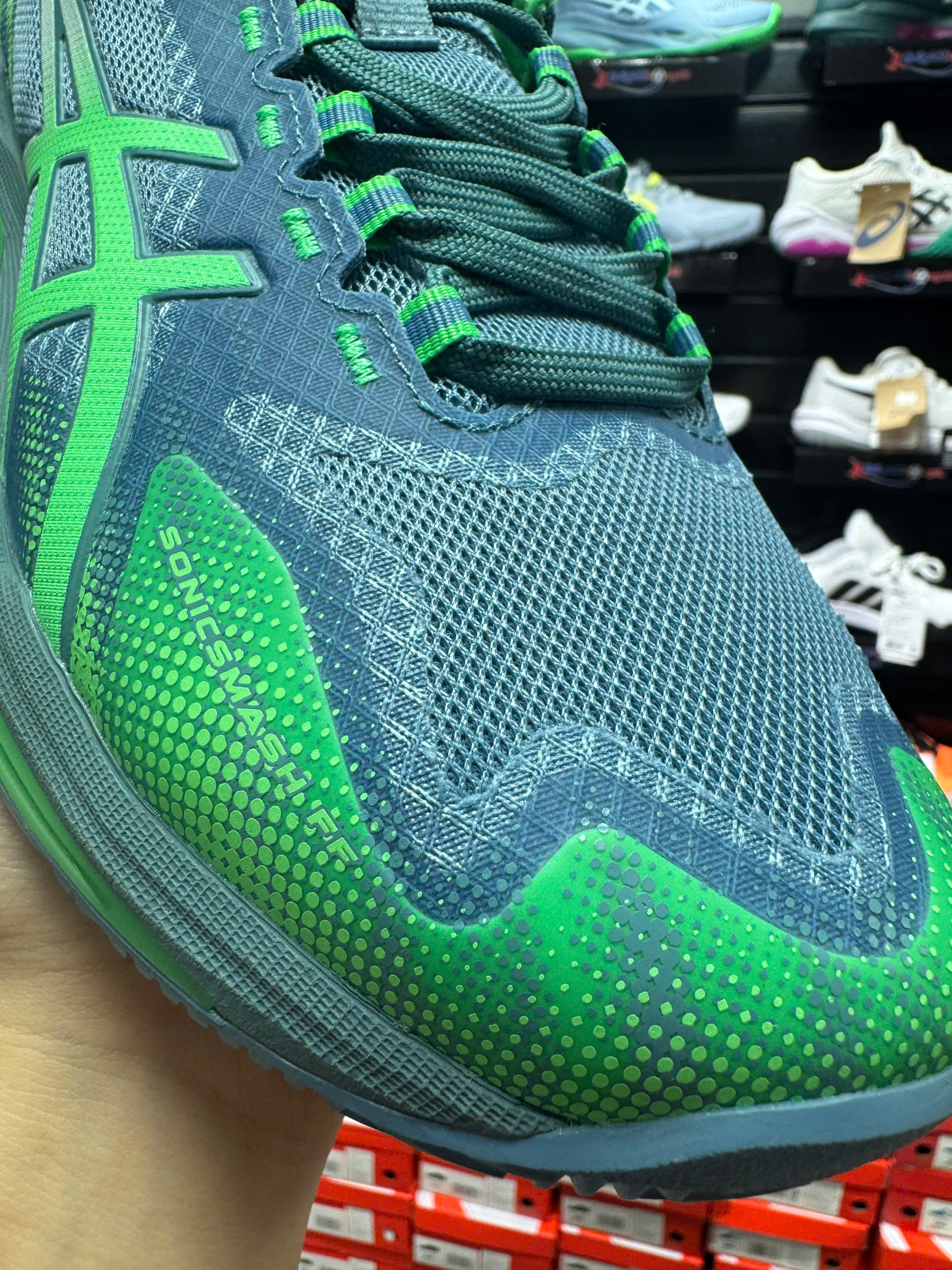 Giày Pickleball/Tennis Asics Sonicsmash FF Xanh Lá 1041A538-400