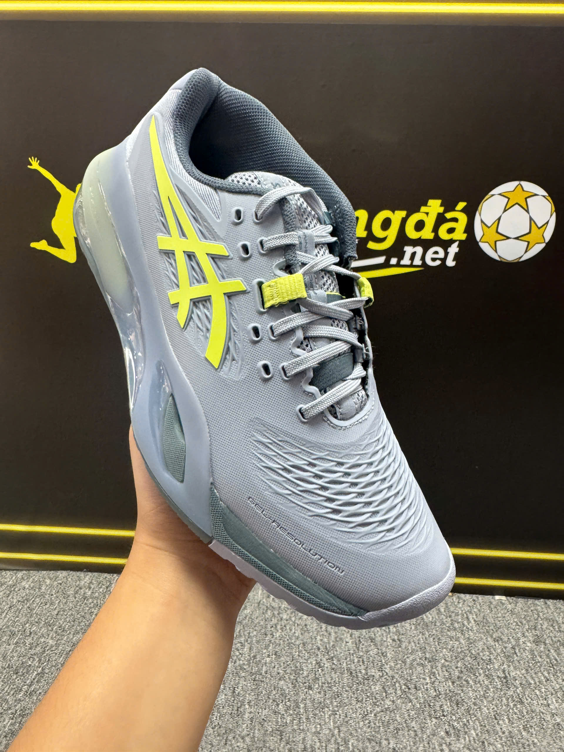 Giày Tennis/Pickleball Asics GEL-RESOLUTION X 1041A487-402 Xám xanh