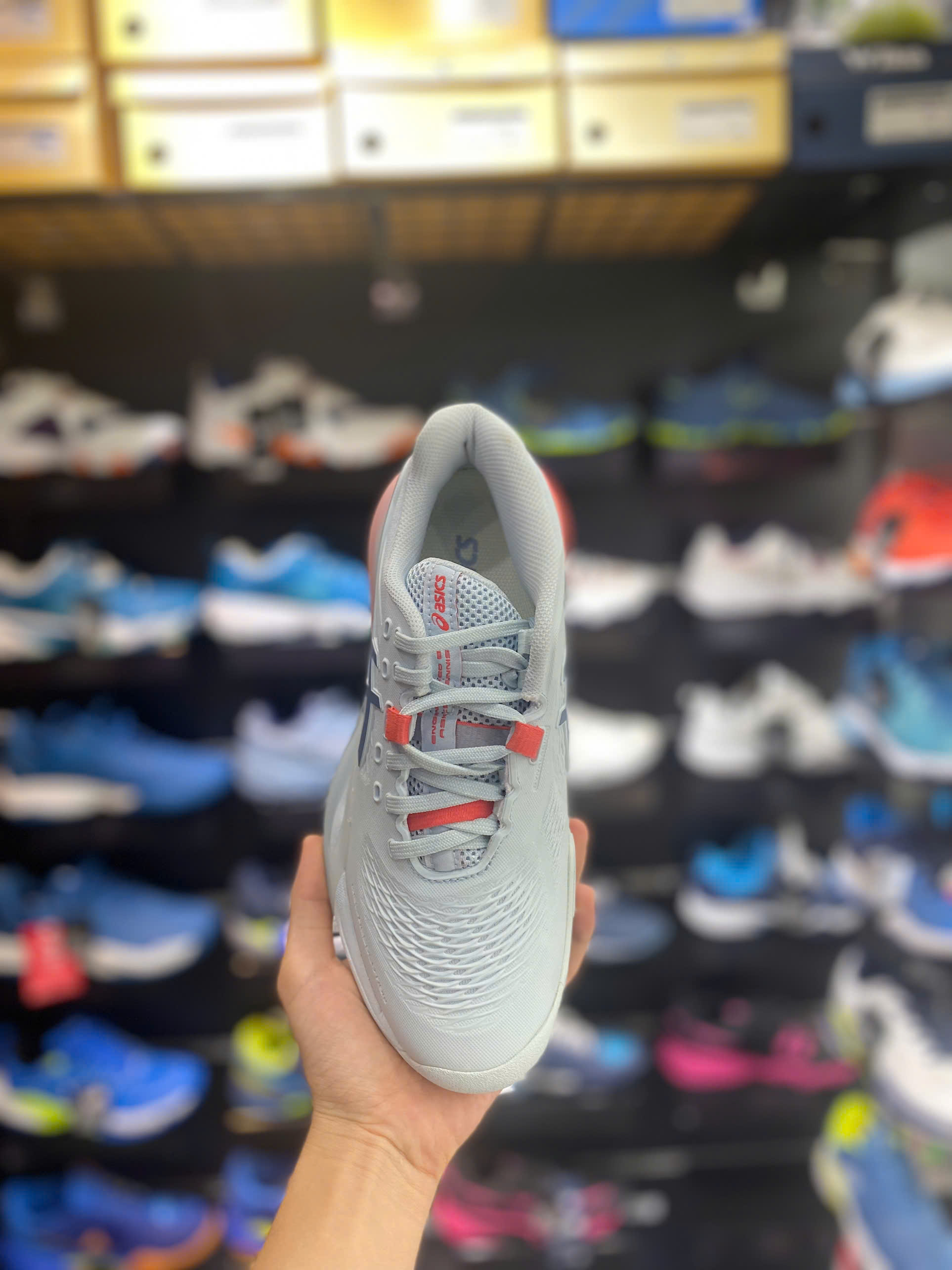 Giày Pickleball/Tennis Nữ Asics GEL-RESOLUTION X Trắng hồng 1042A279-401