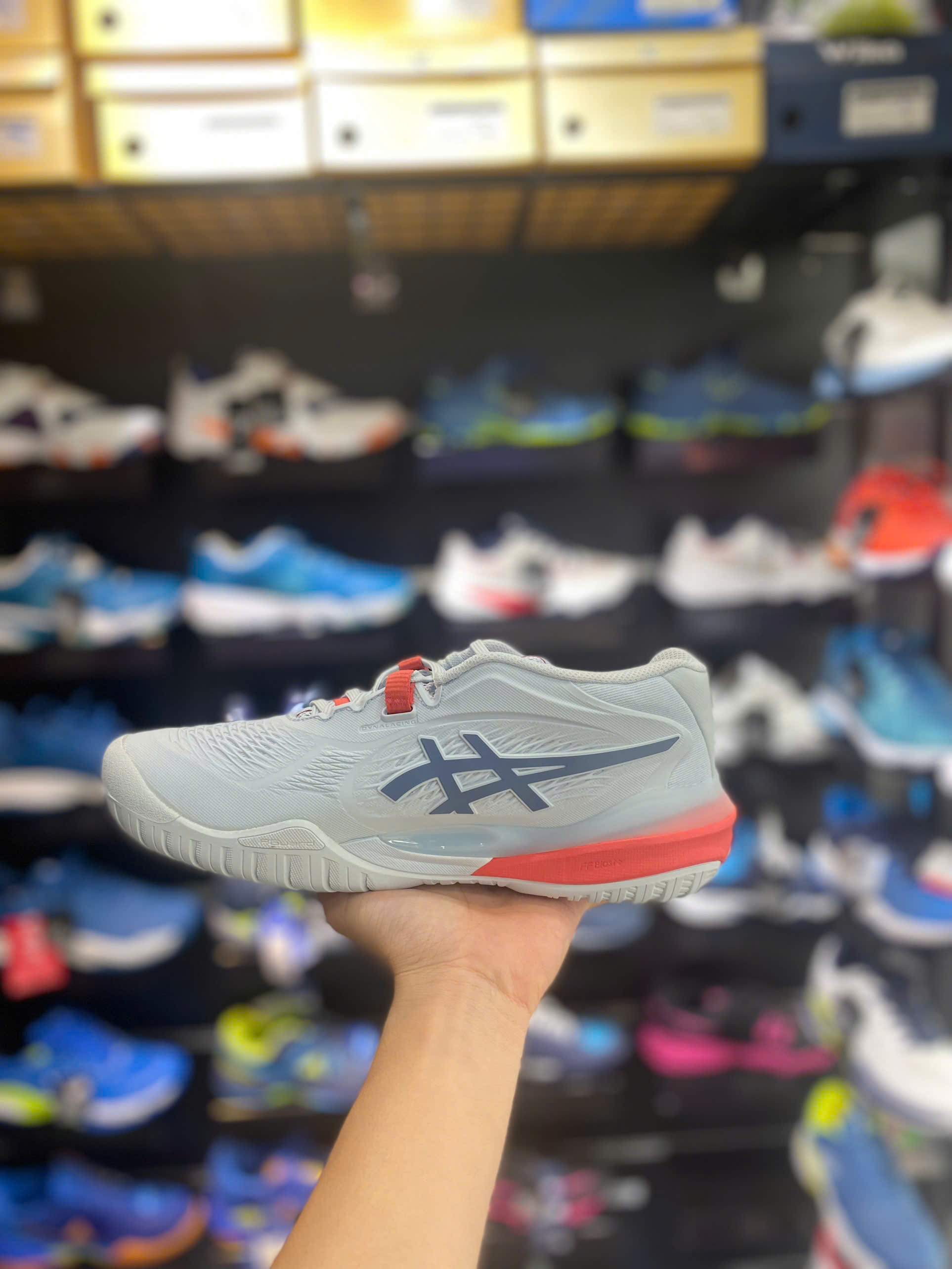Giày Pickleball/Tennis Nữ Asics GEL-RESOLUTION X Trắng hồng 1042A279-401