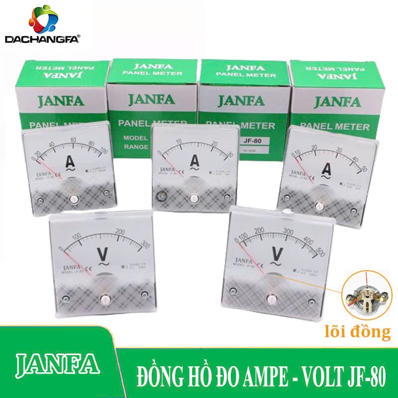 Đồng hồ JF80 300V - Đồng hồ đo AMPE - Volt xoay chiều - JANFA