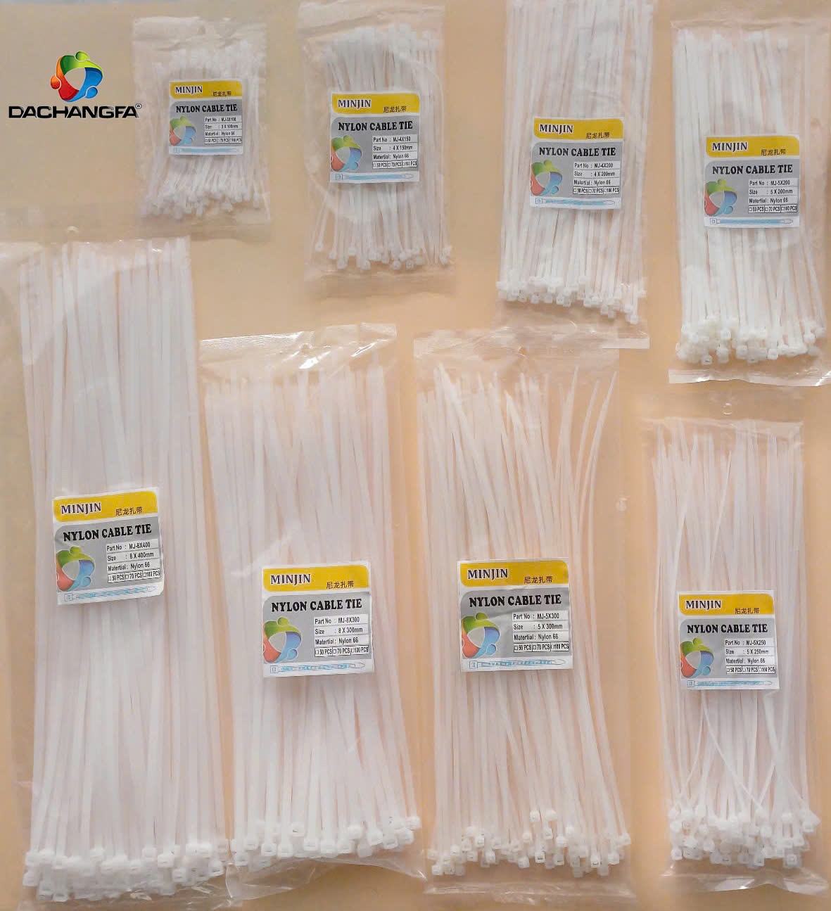 Dây rút trắng - đen 8 x 400 - MINJIN