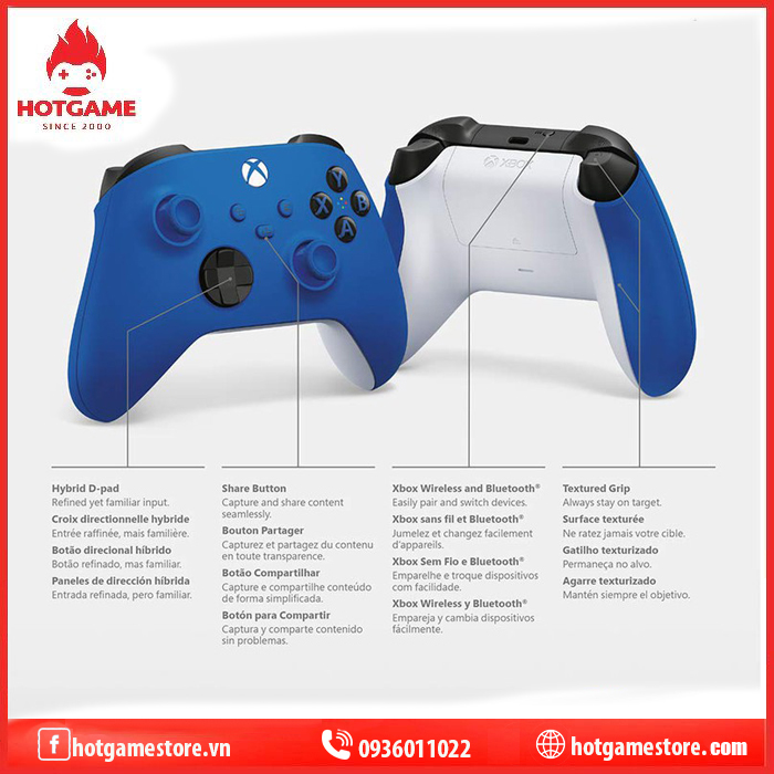 Tay cầm Xbox Series X Shock blue