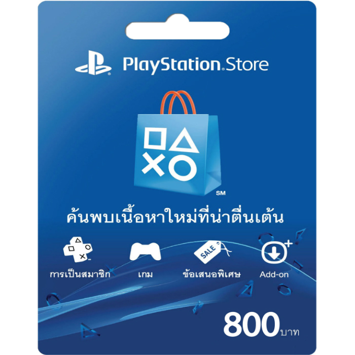 Thẻ PSN ( playstation network card) hệ Thái lan 800 bath