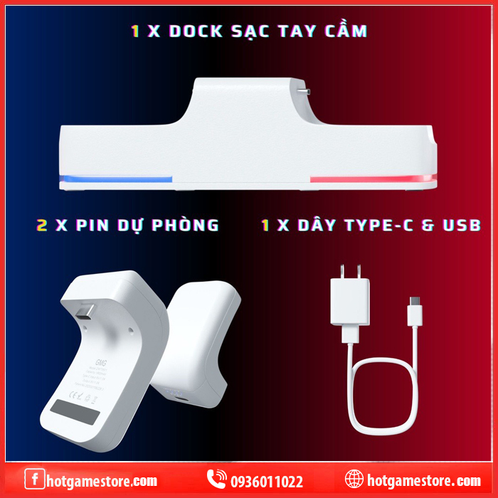 Đốc sạc kèm pin dự phòng cho tay PS5