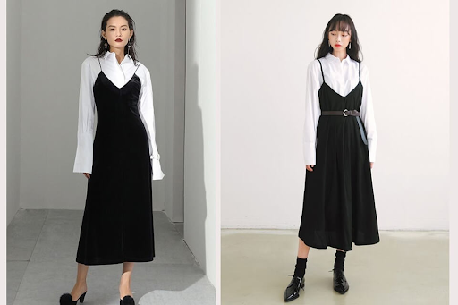Mix đồ với váy yếm mùa đông vừa ấm vừa xịn sò như gái Hàn | Tin tức Online