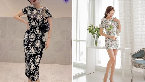 Chọn váy body họa tiết