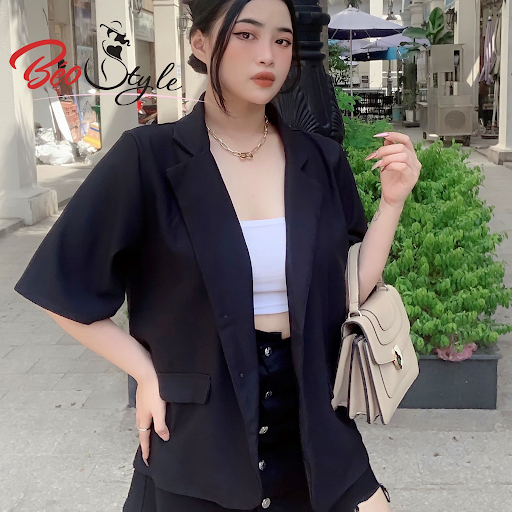 Váy bò kết hợp áo blazer