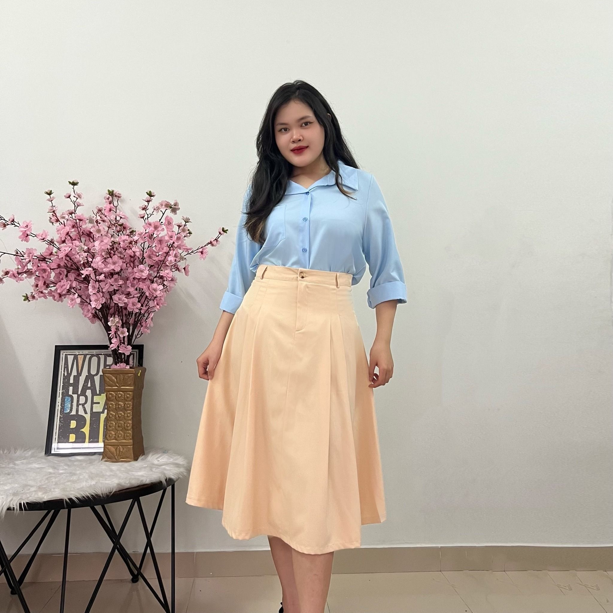 Váy yumi cổ khoét V nhỏ phối ren người béo mập | Shopee Việt Nam