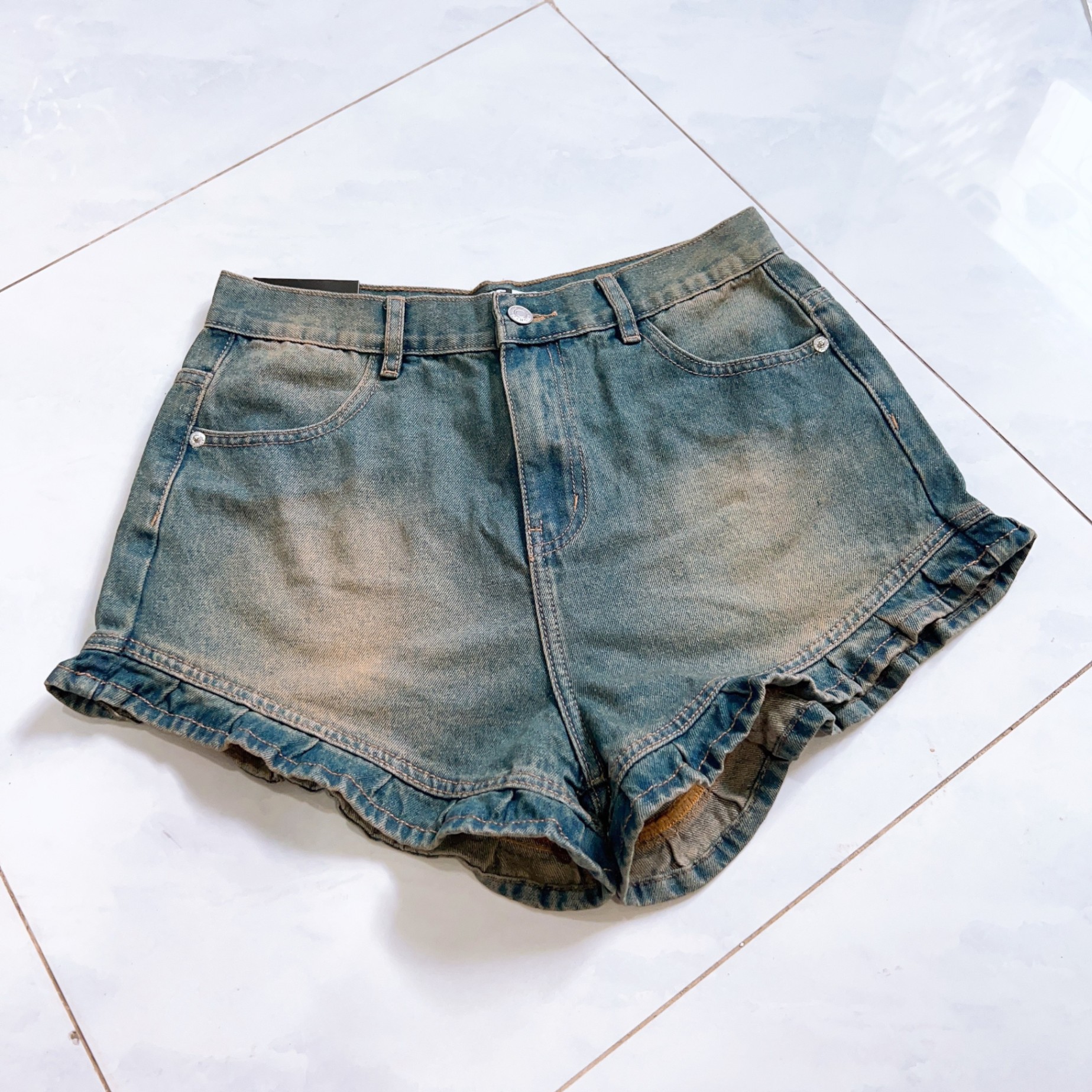 Quần short jean kiểu bèo bigsize QSJ012 dành cho nàng béo mập từ 55-90kg