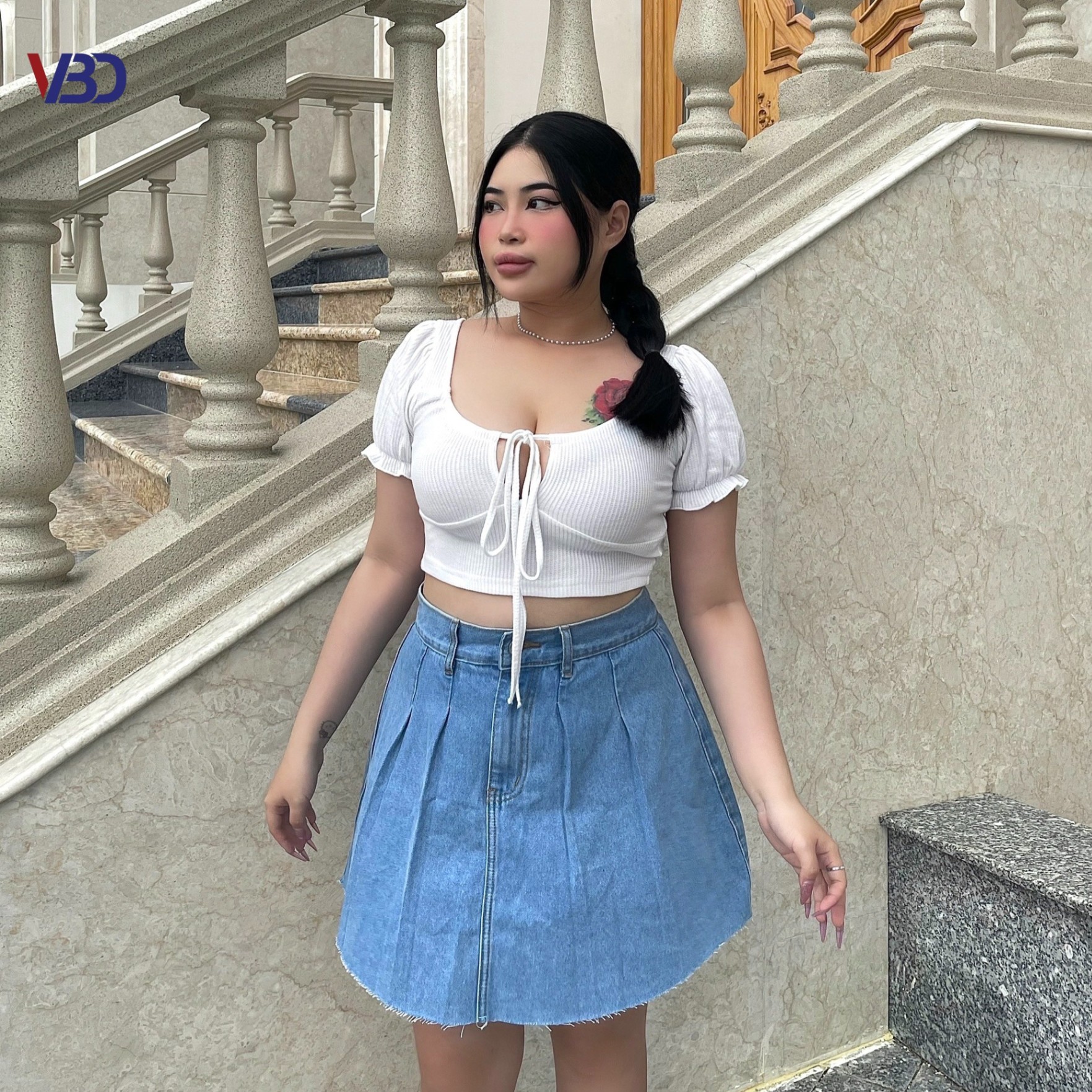 Chân váy jean nữ đẹp lưng cao xước nhẹ hàng hiệu cao cấp mã 361 VANIZEN |  Shopee Việt Nam