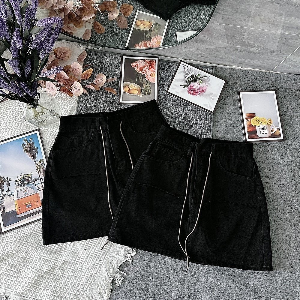 Quần áo bé gái: [20kg-50kg] Chân váy jean mềm co giãn hàng xuất xịn cực đẹp  màu đen