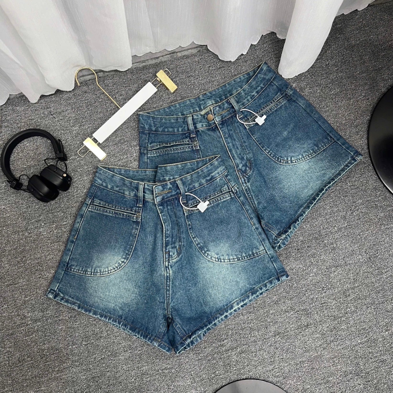 Quần short jean túi trước kiểu bigsize QSJ21 dành cho nàng béo mập từ 55-90kg