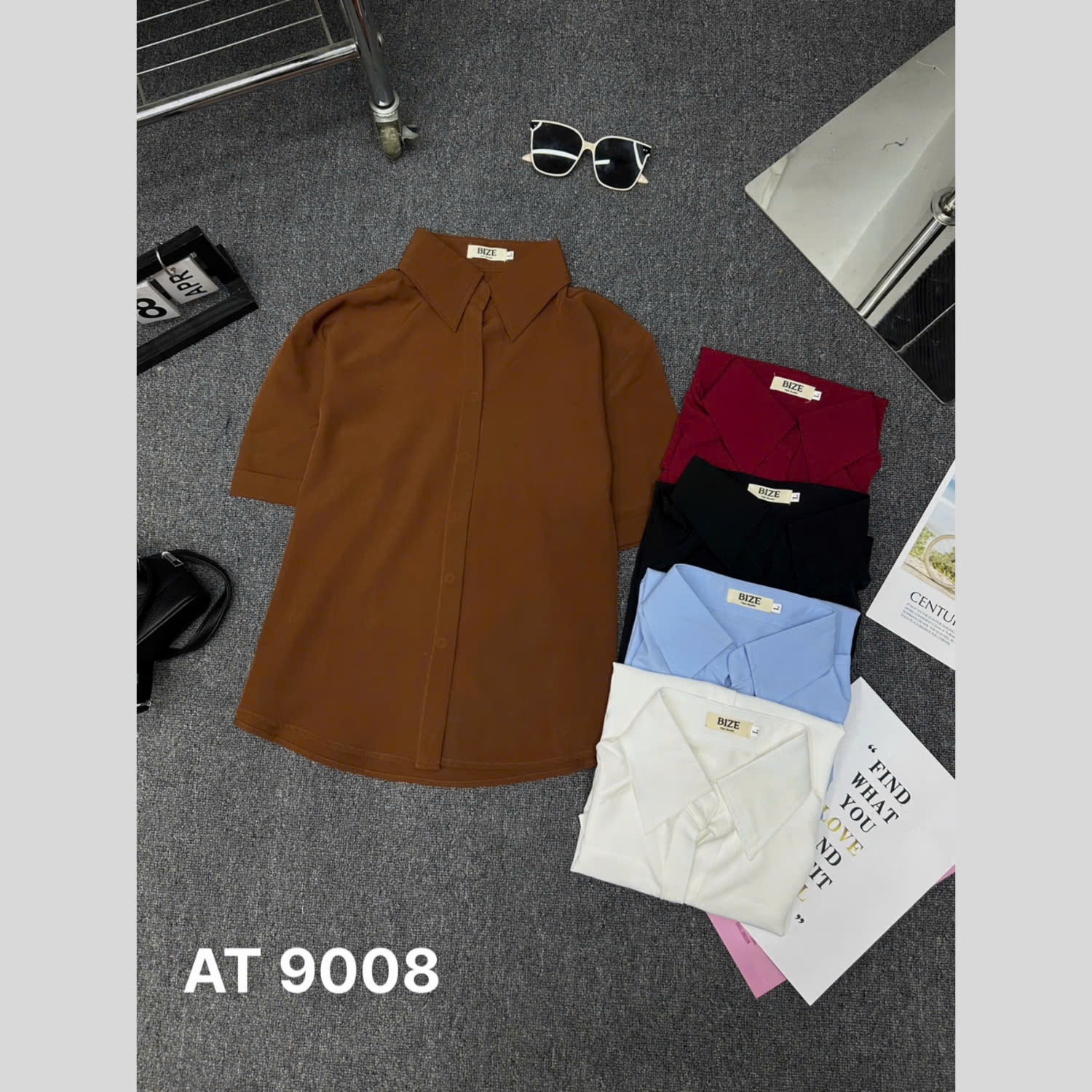 Áo sơ mi tay ngắn kiểu basic bigsize AT8006 dành cho nàng béo mập từ 55-90kg