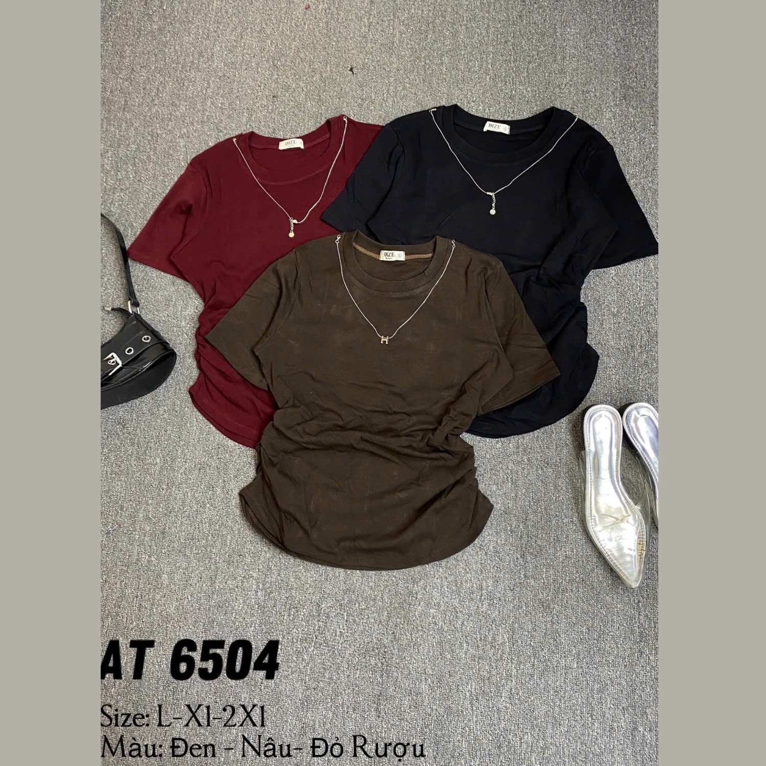 Áo thun borip cổ tròn nhún eo bigsize AT6504 dành cho nàng béo mập từ 55-90kg