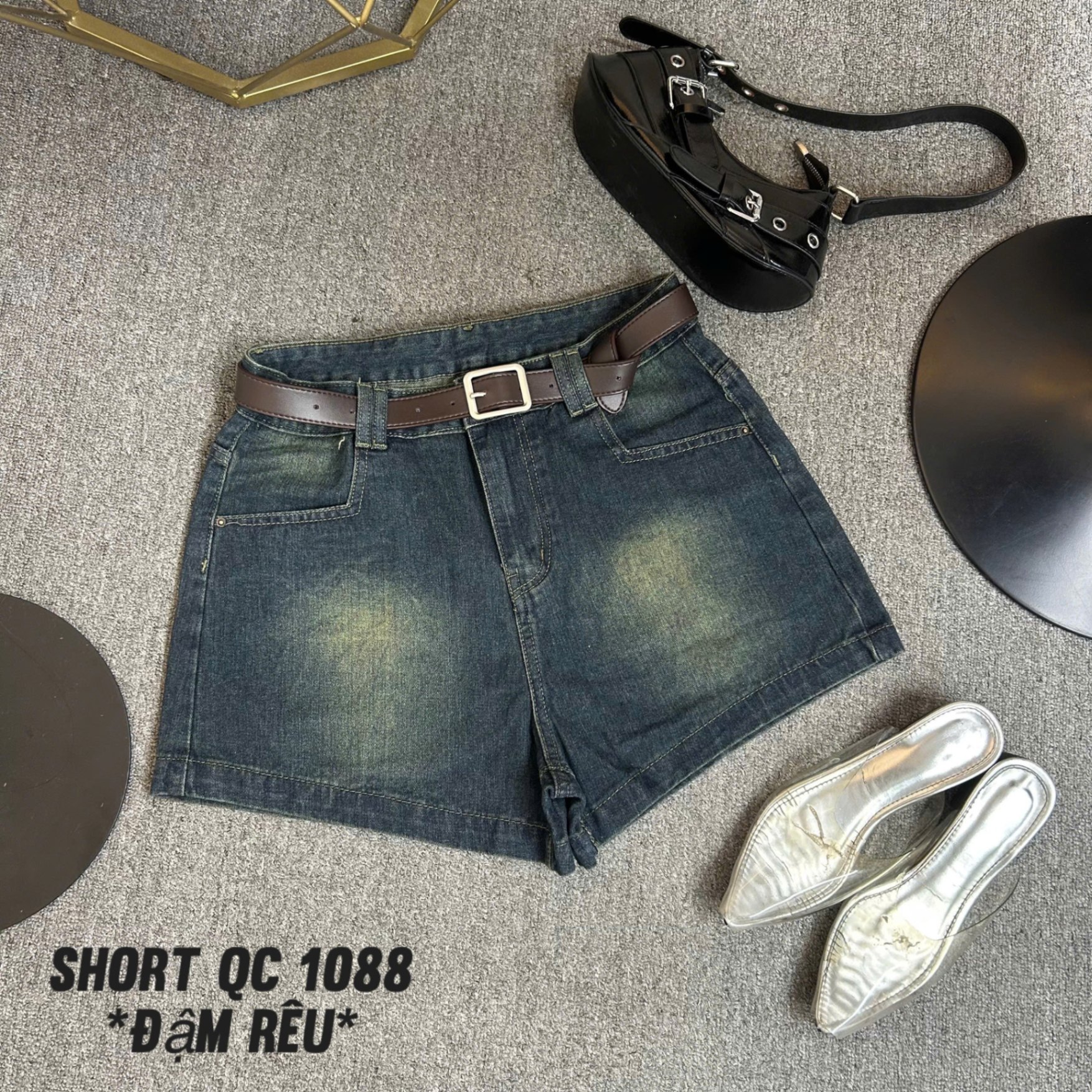 Quần short jean túi vuông bigsize QSJ1088 dành cho nàng béo mập từ 55-90kg