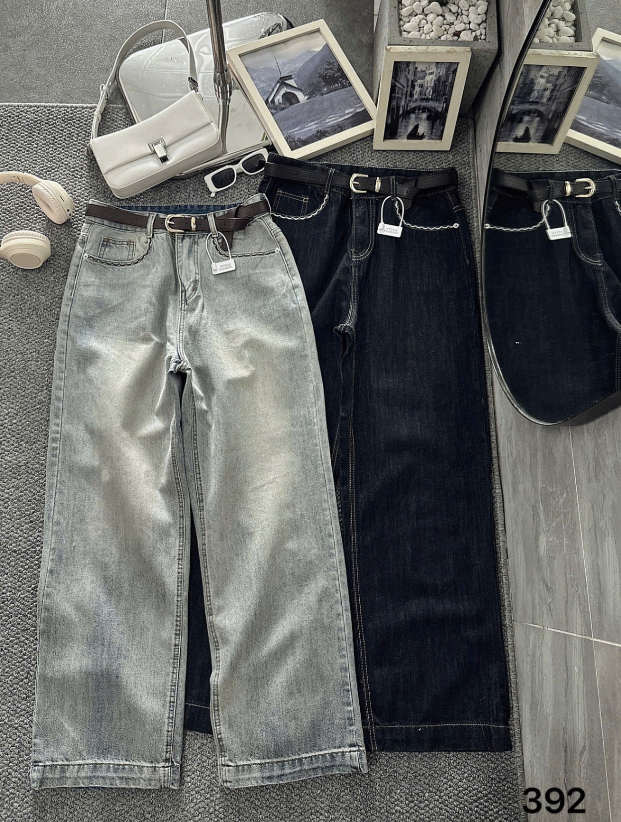 BIGSIZE-Quần suông phối ren T-QJ392