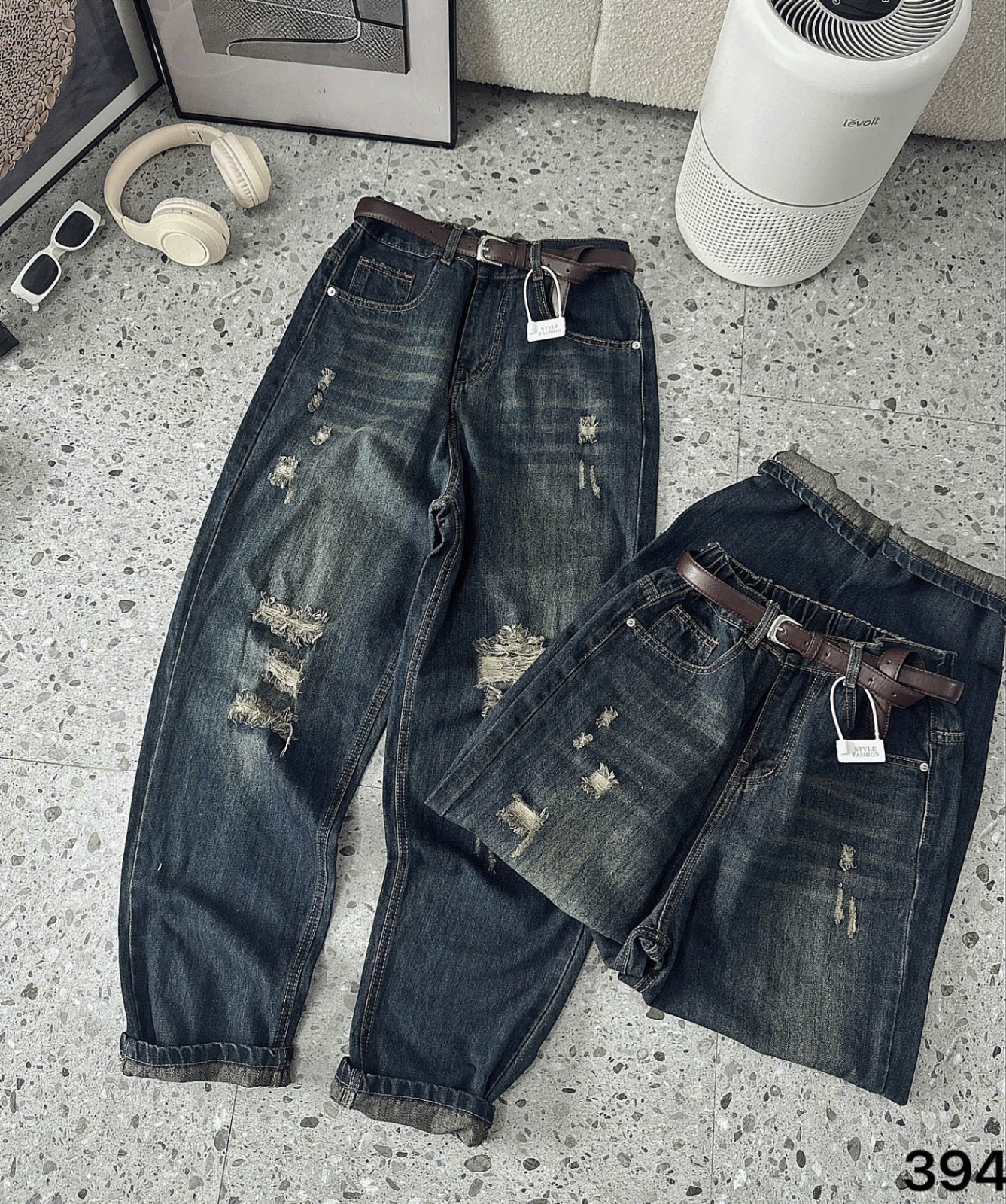 BIGSIZE- Quần jean baggy rách kiểu T-QJ394