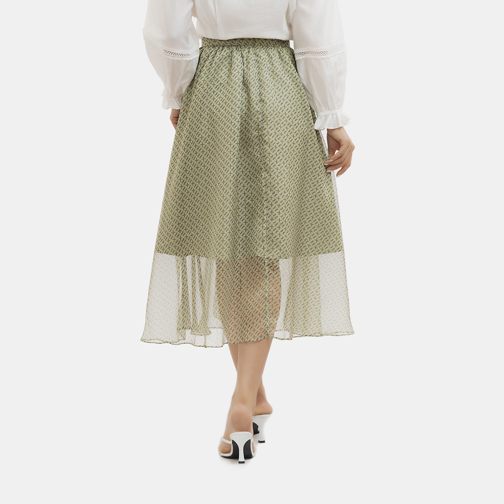 3 LAYERS MIDI TULLE SKIRT CHÂN VÁY LƯỚI NỮ WHITE ANT 110333001.720